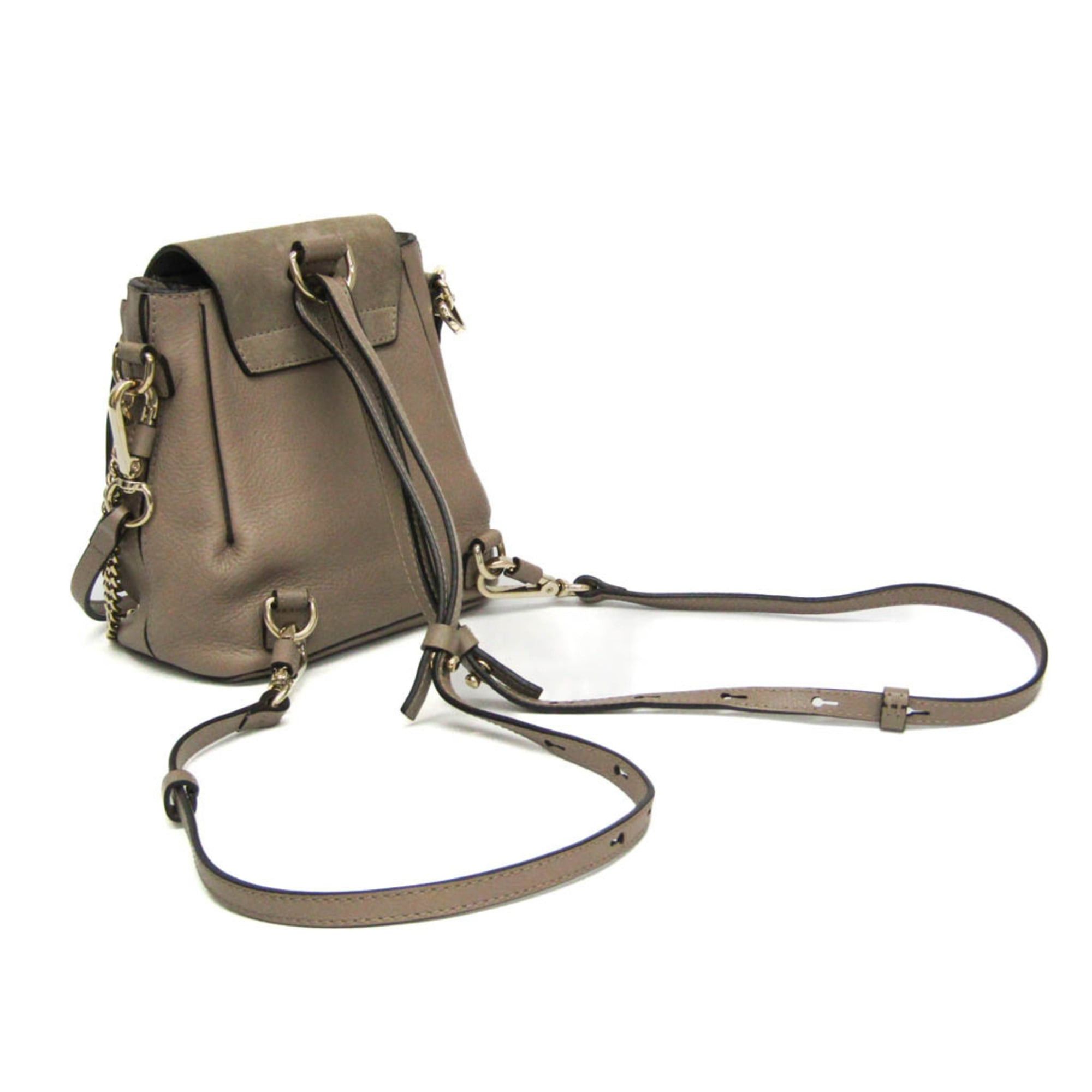 Chloe Chloé Faye Women's Leather,Suede Backpack Grayish Size ONE SIZE - 2 Thumbnail