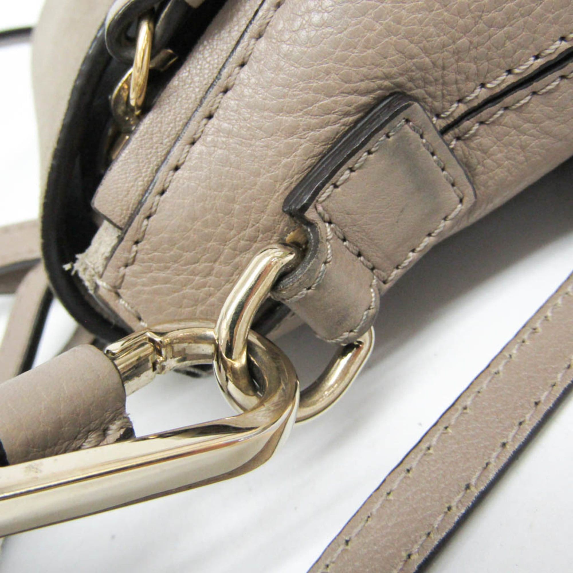 Chloe Chloé Faye Women's Leather,Suede Backpack Grayish Size ONE SIZE - 7 Thumbnail