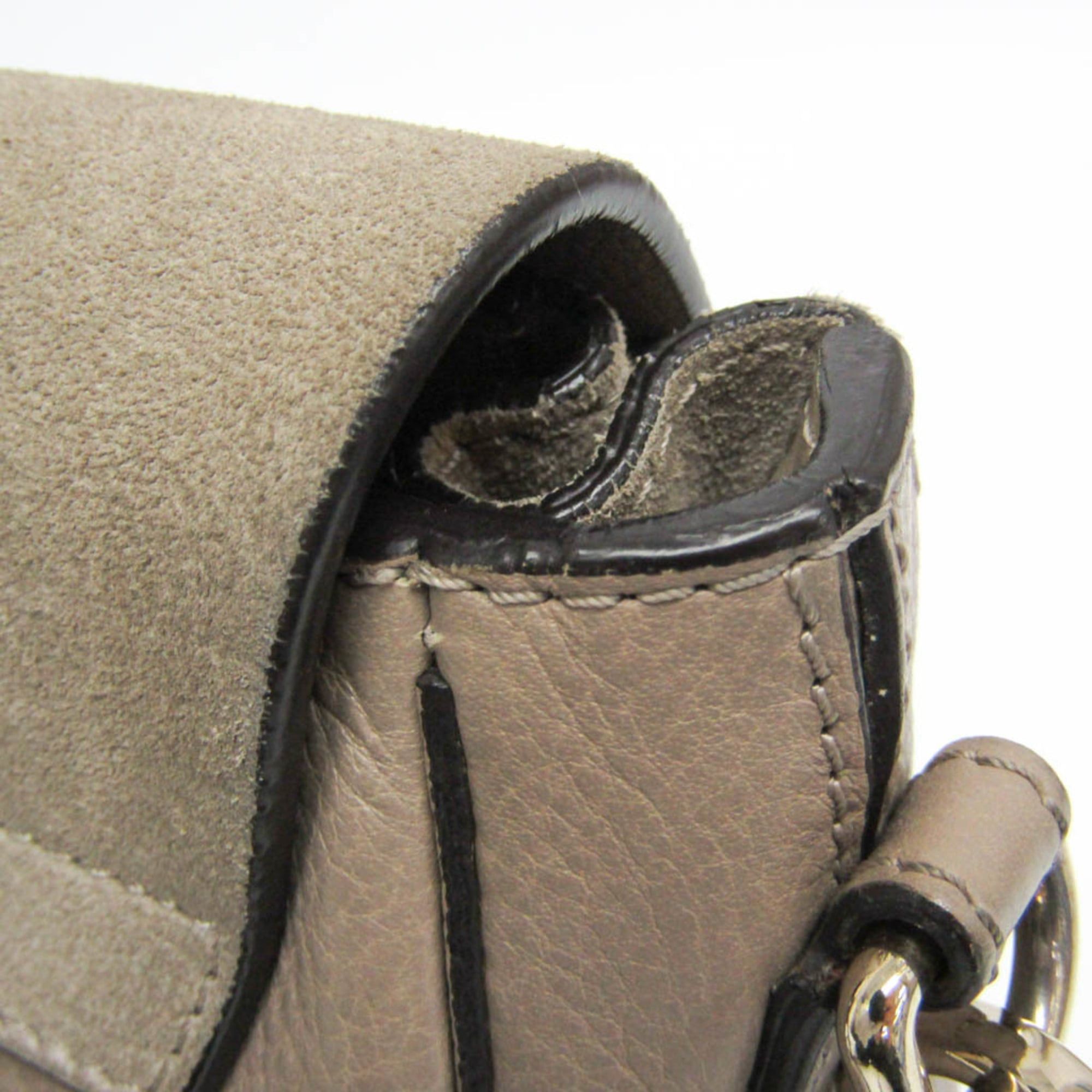 Chloe Chloé Faye Women's Leather,Suede Backpack Grayish Size ONE SIZE - 11 Thumbnail