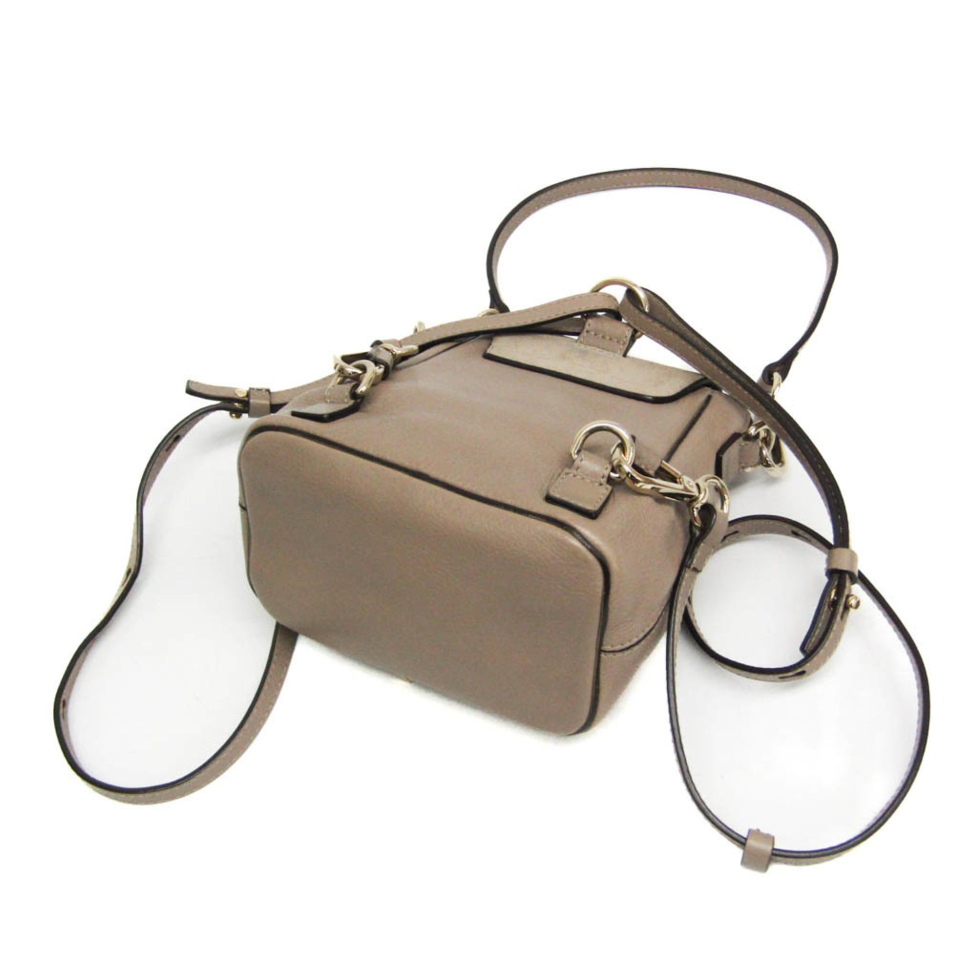Chloe Chloé Faye Women's Leather,Suede Backpack Grayish Size ONE SIZE - 4 Thumbnail