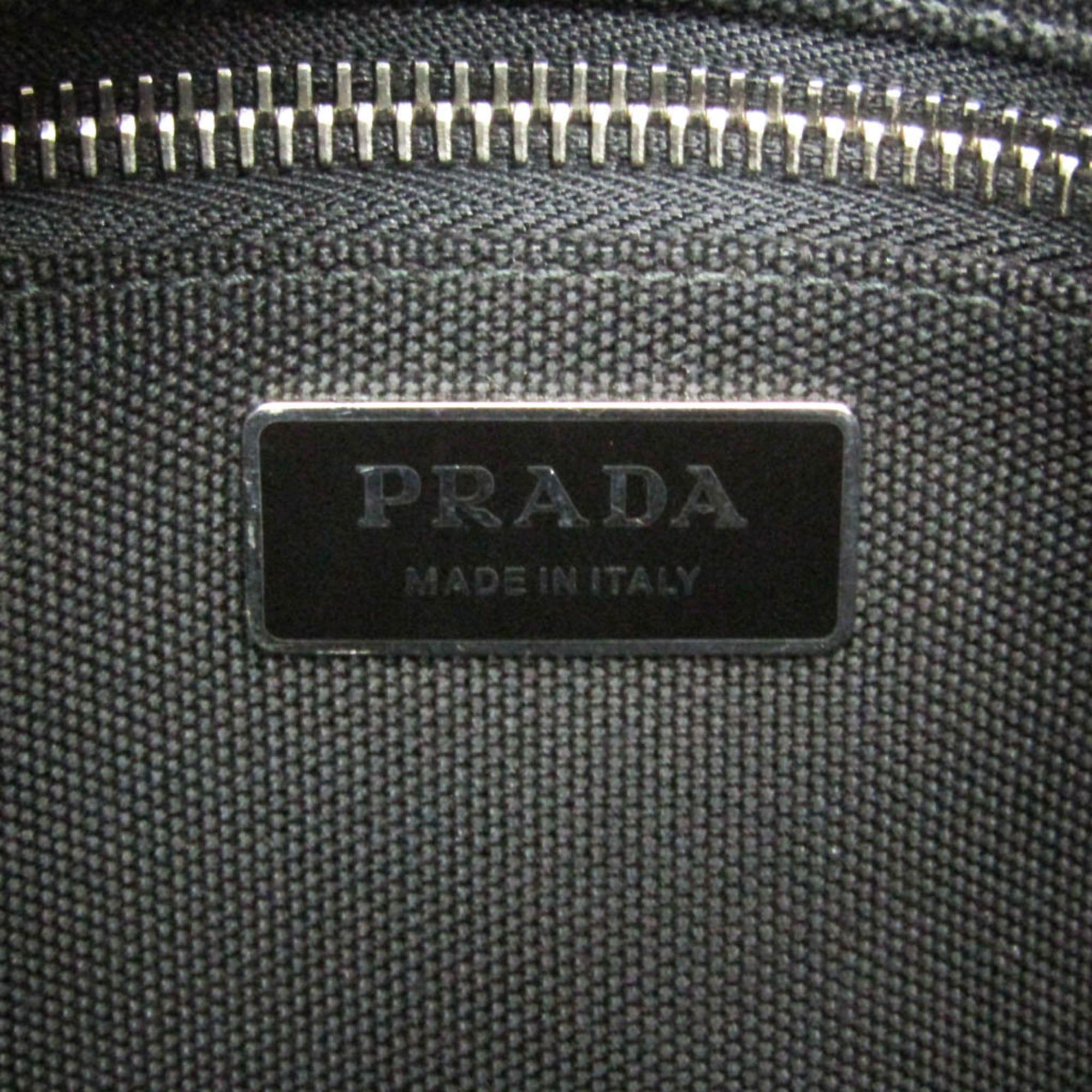 Prada Prada Denim City Calf Tote 1BG311 Women's Denim,Leather Shoulder Bag,Tote Bag Black,Blue Size ONE SIZE - 12 Thumbnail