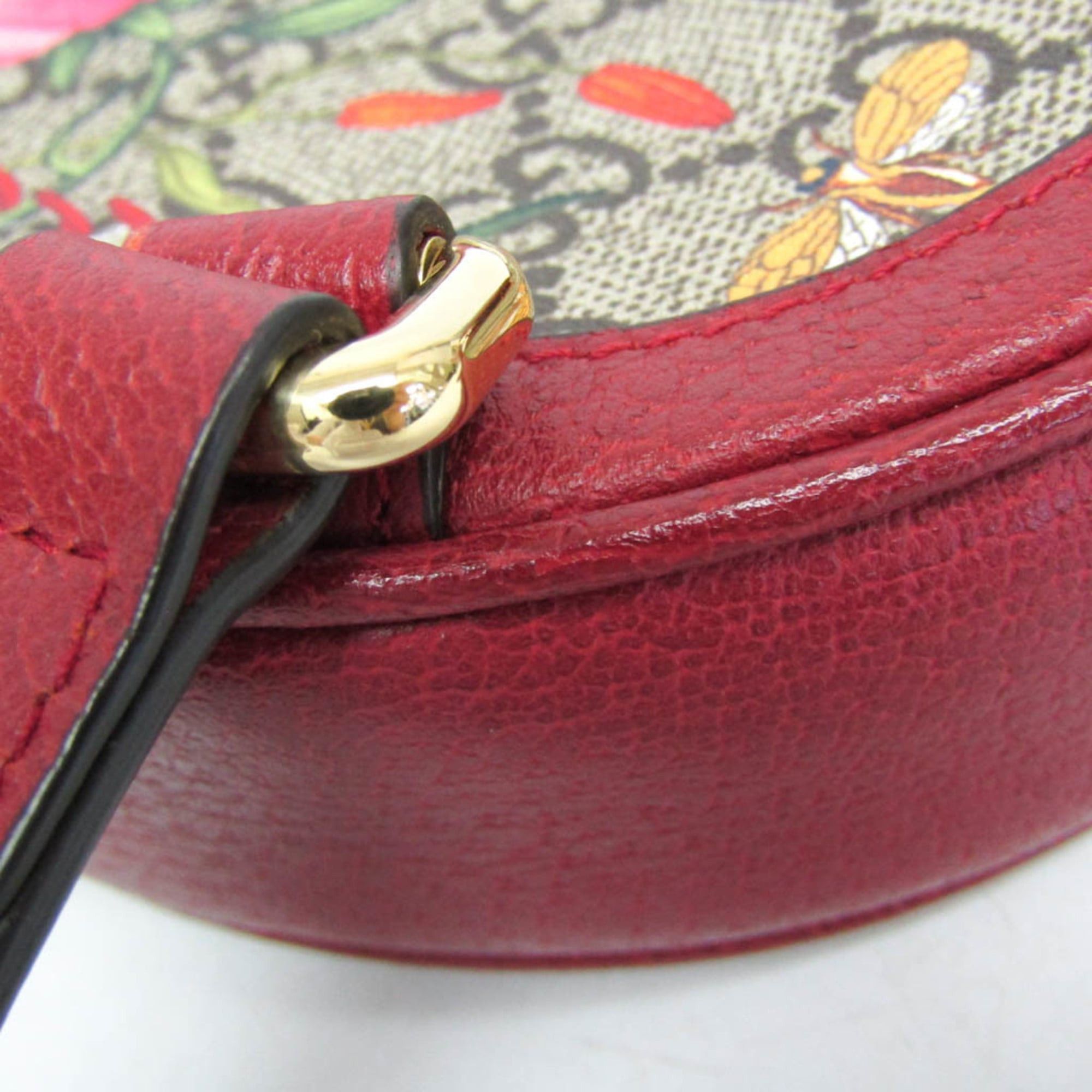 Gucci Gucci Ophidia GG Flora 598661 Women's GG Canvas,Leather Backpack Beige,Red Color Size ONE SIZE - 5 Thumbnail