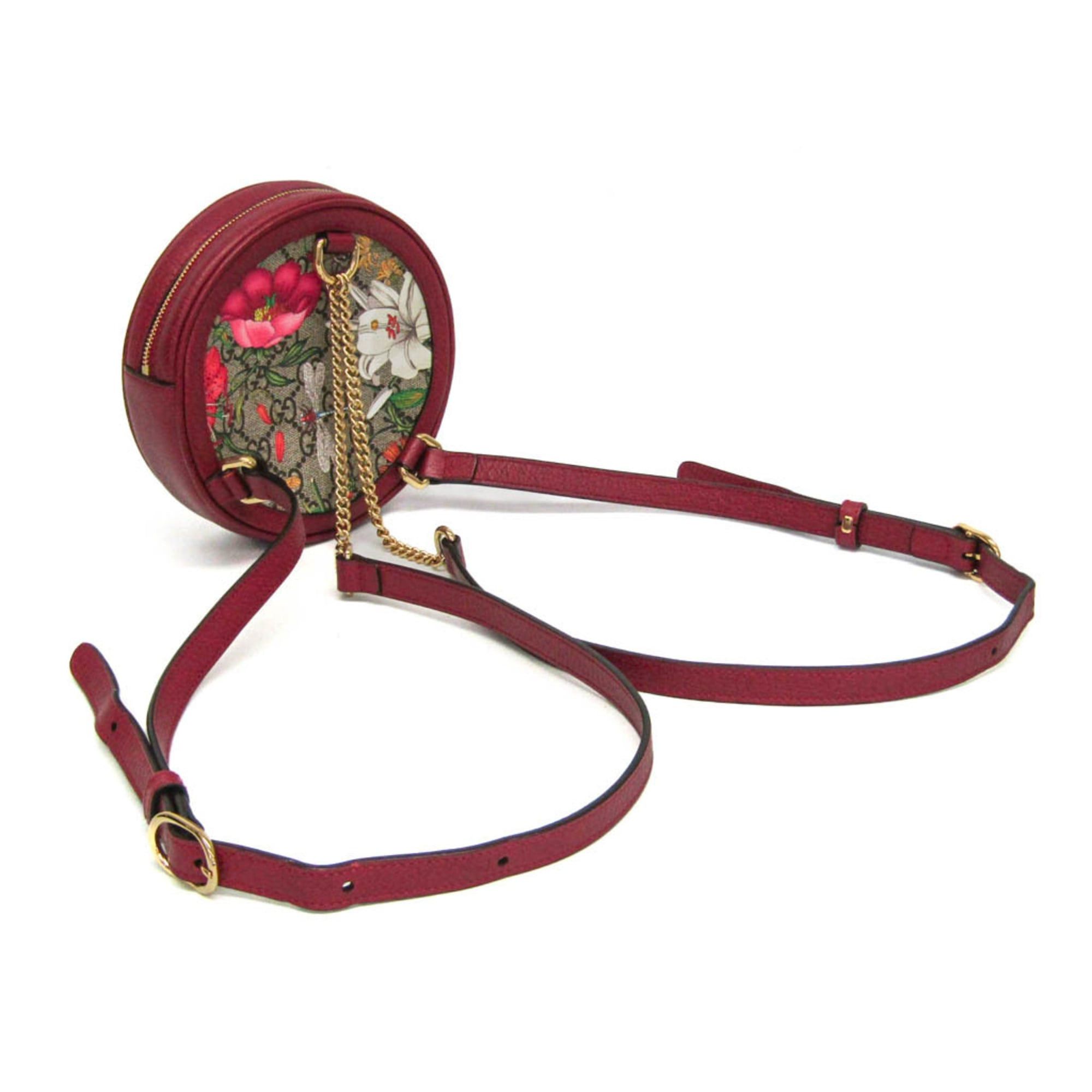 Gucci Gucci Ophidia GG Flora 598661 Women's GG Canvas,Leather Backpack Beige,Red Color Size ONE SIZE - 2 Thumbnail