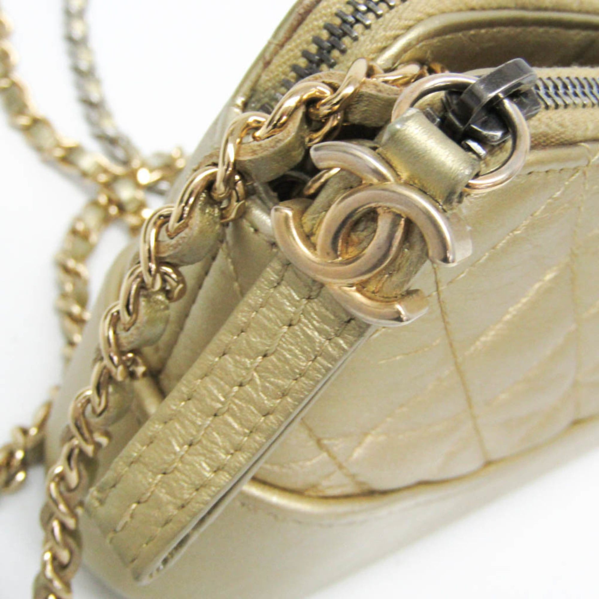 Chanel Chanel Gabriel Chain Shoulder Bag A94505 Women's Leather Shoulder Bag Gold Size ONE SIZE - 13 Thumbnail