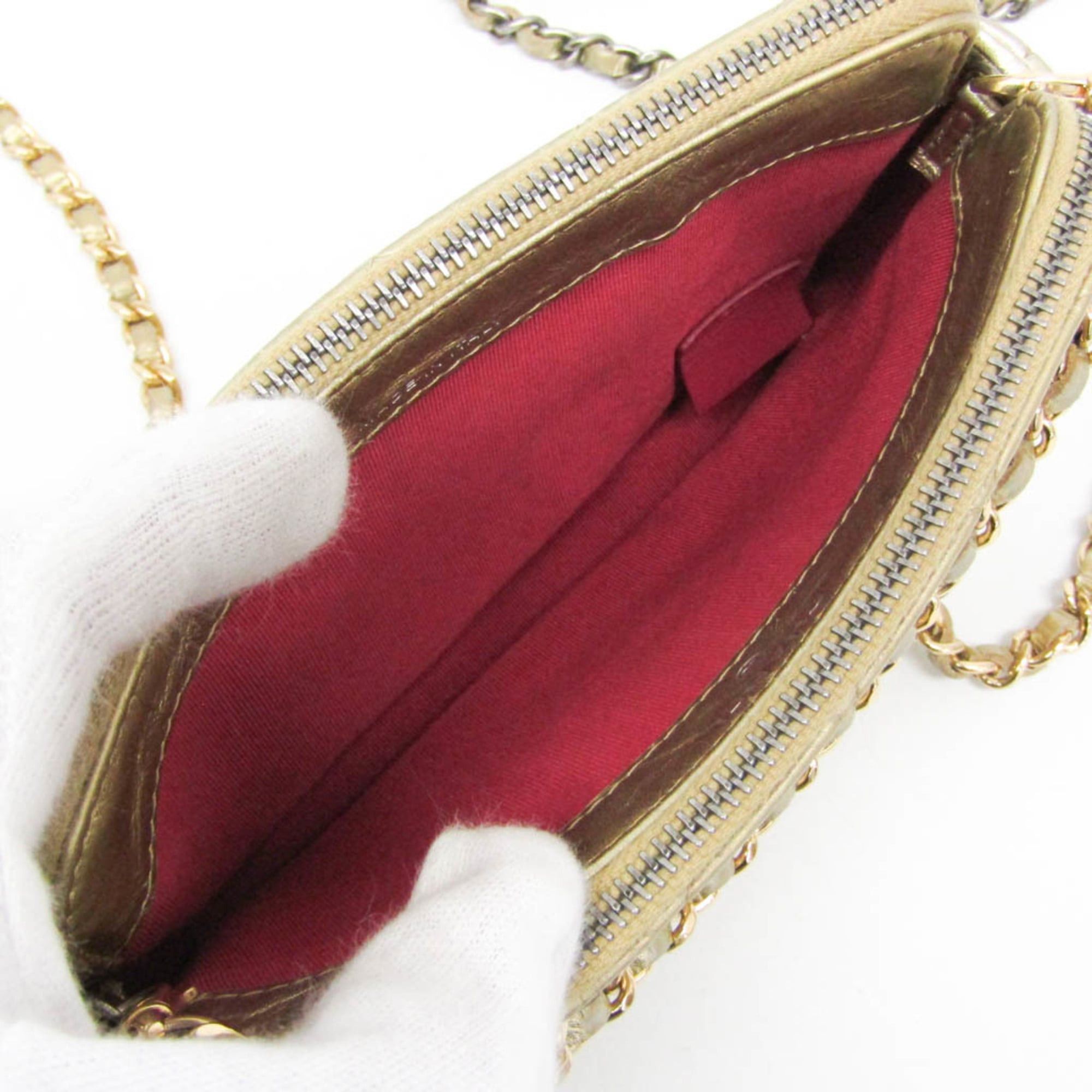 Chanel Chanel Gabriel Chain Shoulder Bag A94505 Women's Leather Shoulder Bag Gold Size ONE SIZE - 3 Thumbnail