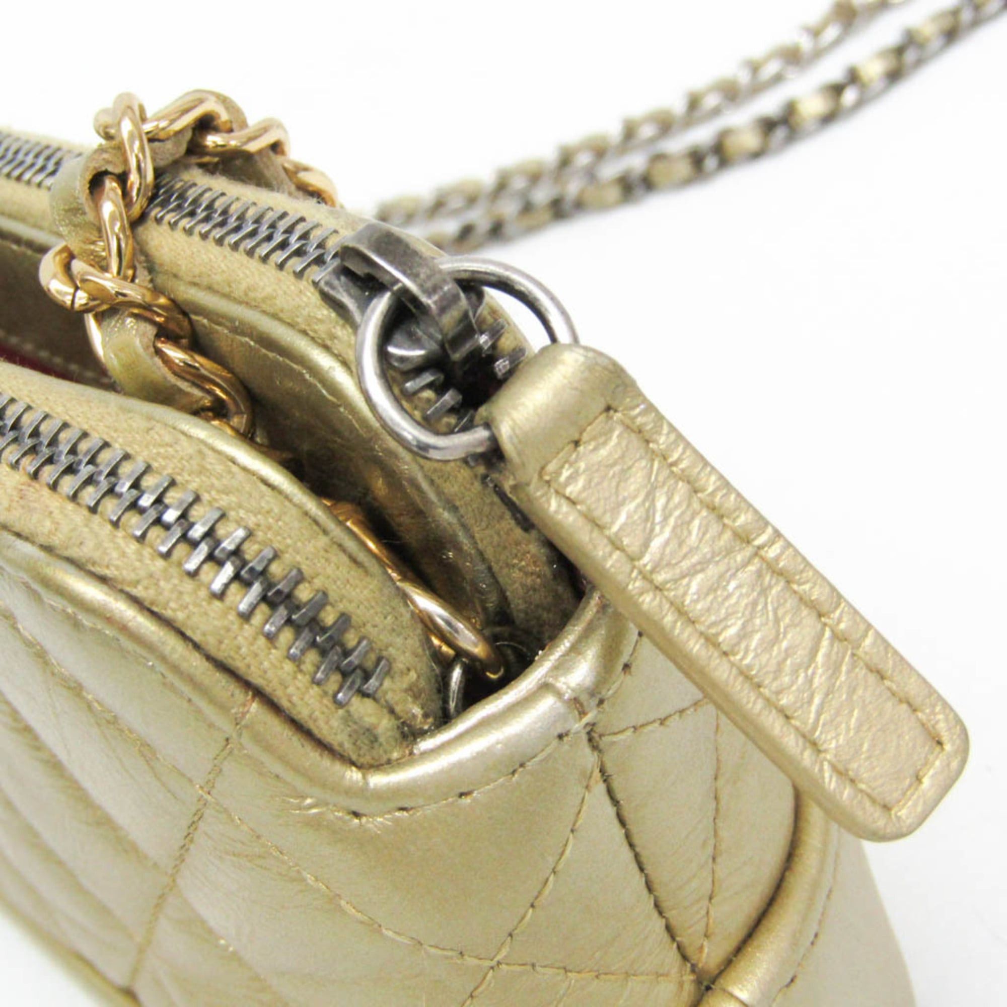 Chanel Chanel Gabriel Chain Shoulder Bag A94505 Women's Leather Shoulder Bag Gold Size ONE SIZE - 11 Thumbnail