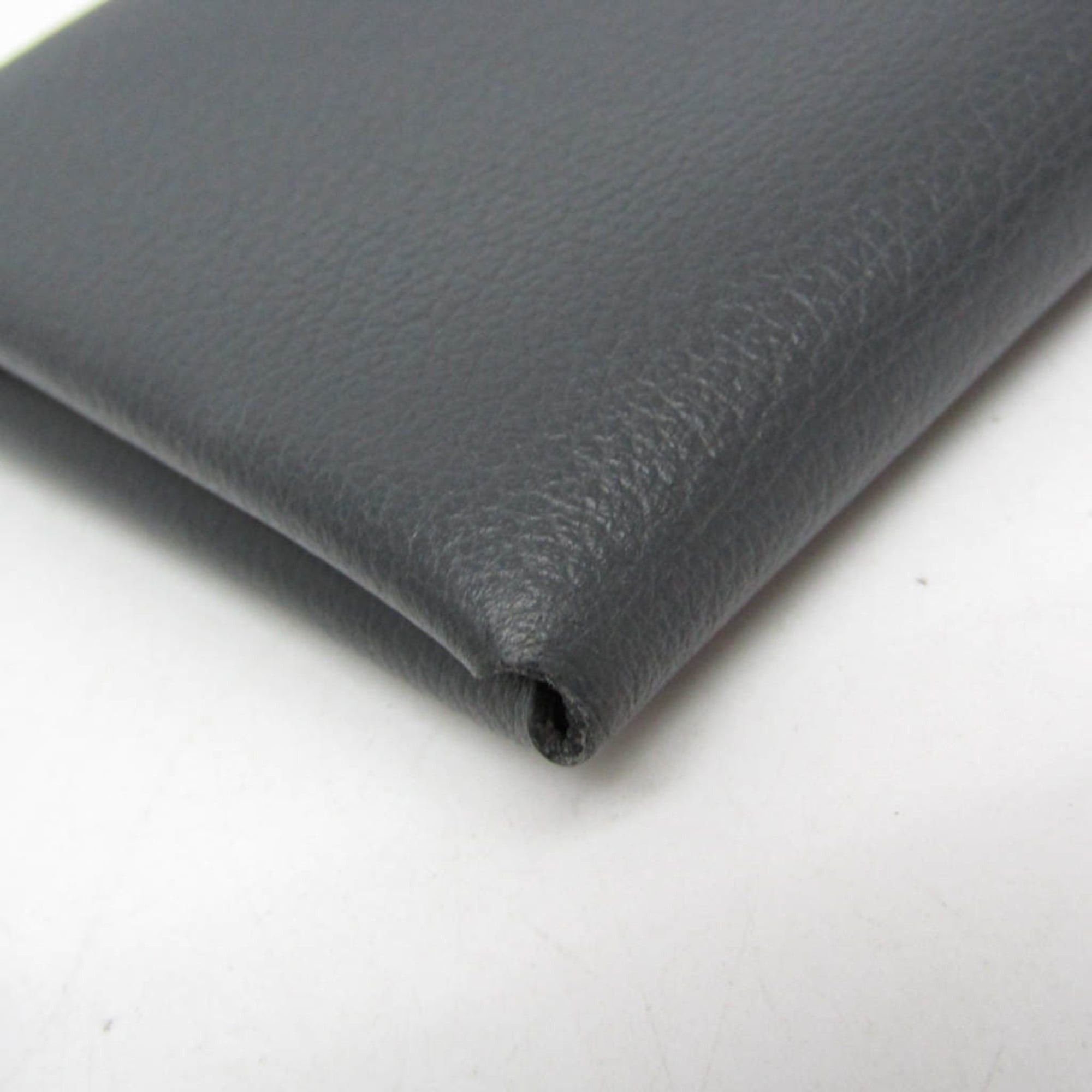 Hermes Hermes Calvi Duo Togo Leather Card Case Gray Size ONE SIZE - 9 Thumbnail