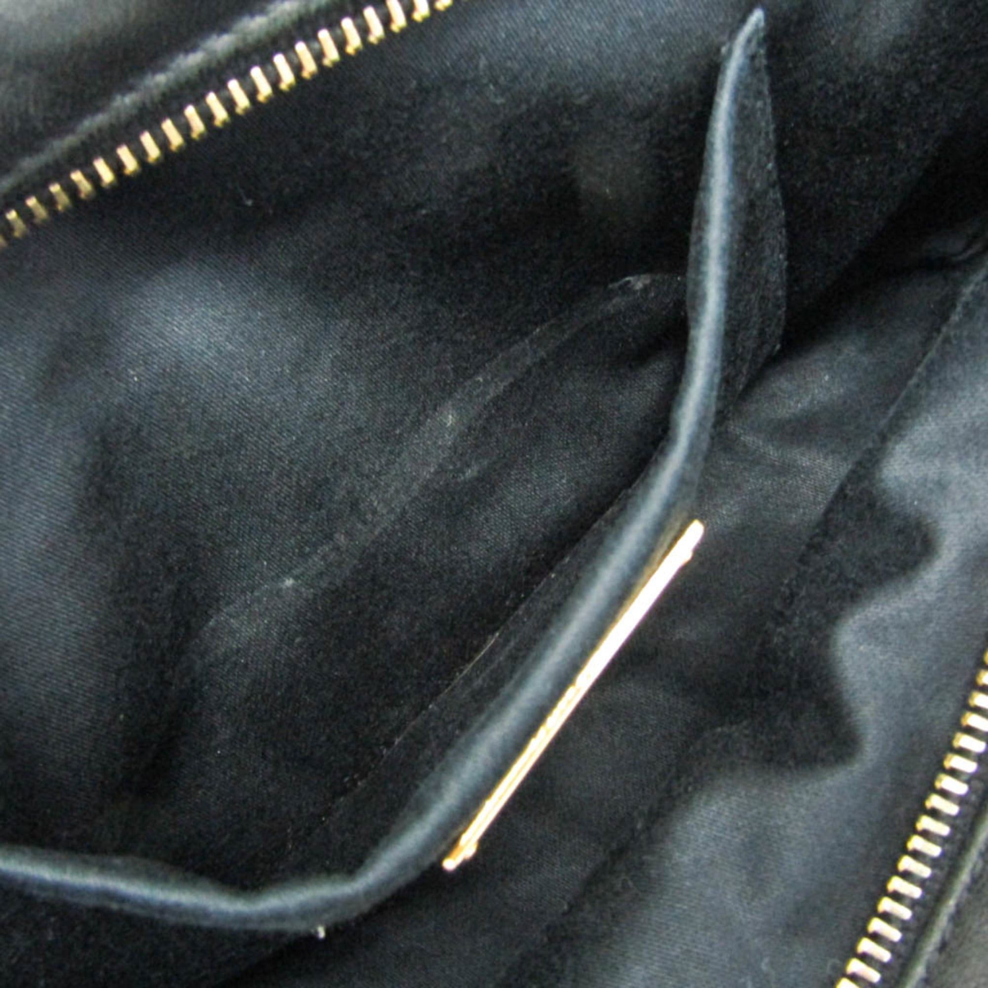 Miu Miu Miu Miu Ribbon Gather Women's Leather Shoulder Bag Black Size ONE SIZE - 12 Thumbnail