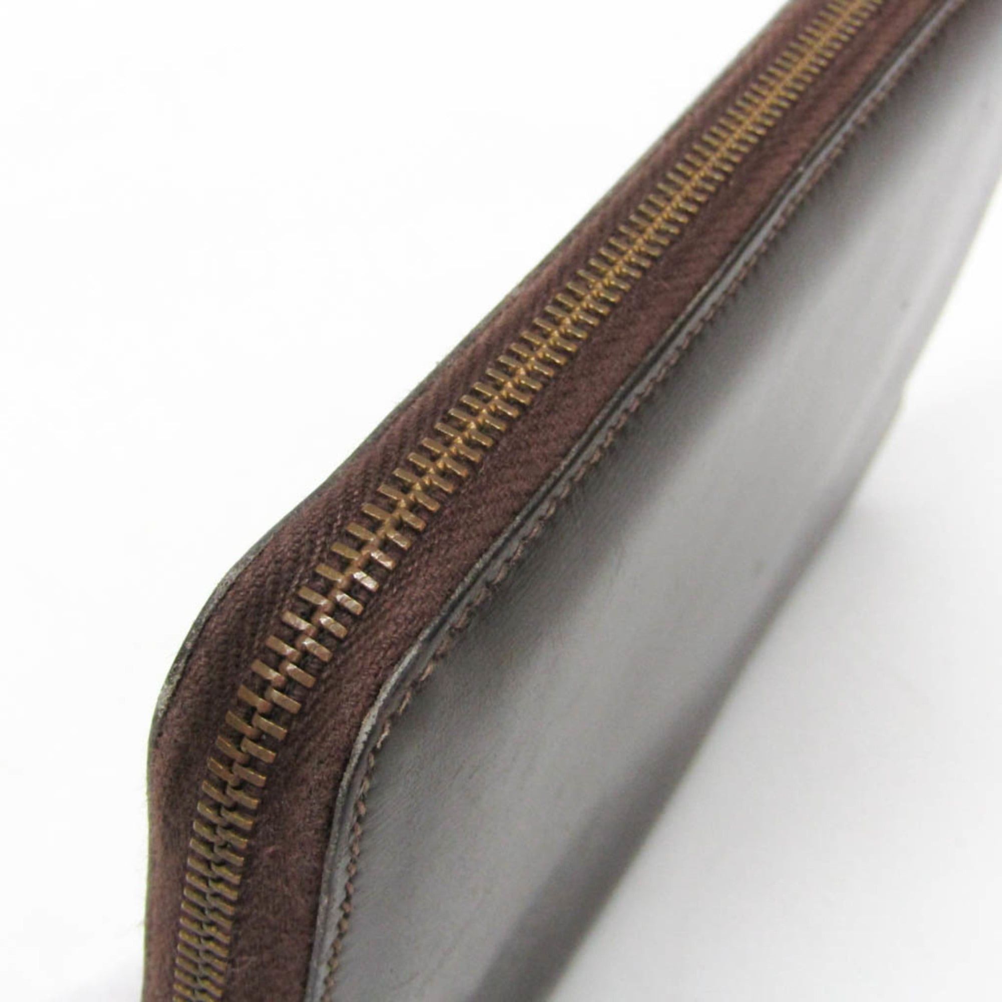 Hermes Hermes Charlie Travel Case Men,Women Box Calf Leather Long Wallet (bi-fold) Dark Brown Size ONE SIZE - 11 Thumbnail