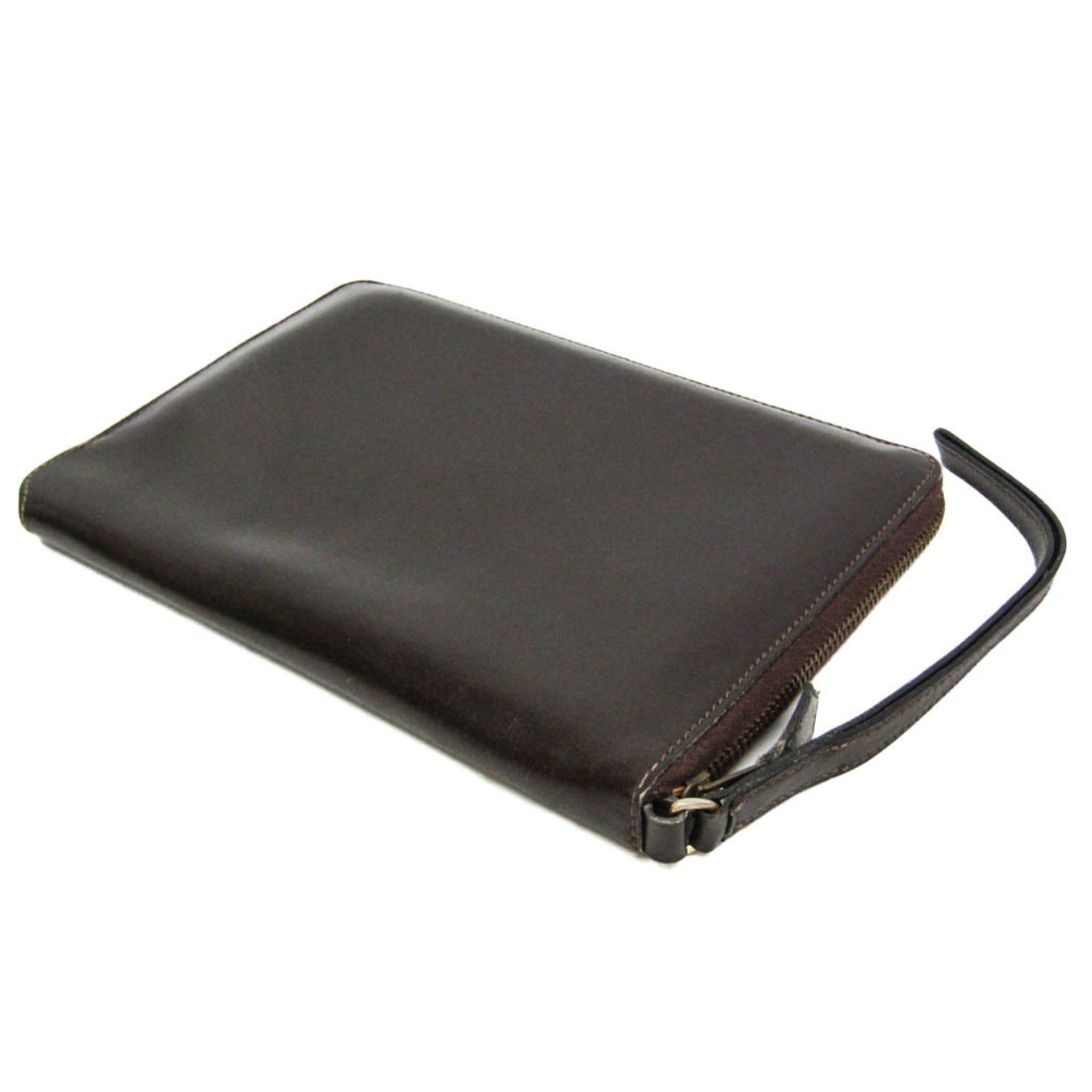 Hermes Hermes Charlie Travel Case Men,Women Box Calf Leather Long Wallet (bi-fold) Dark Brown Size ONE SIZE - 2 Thumbnail