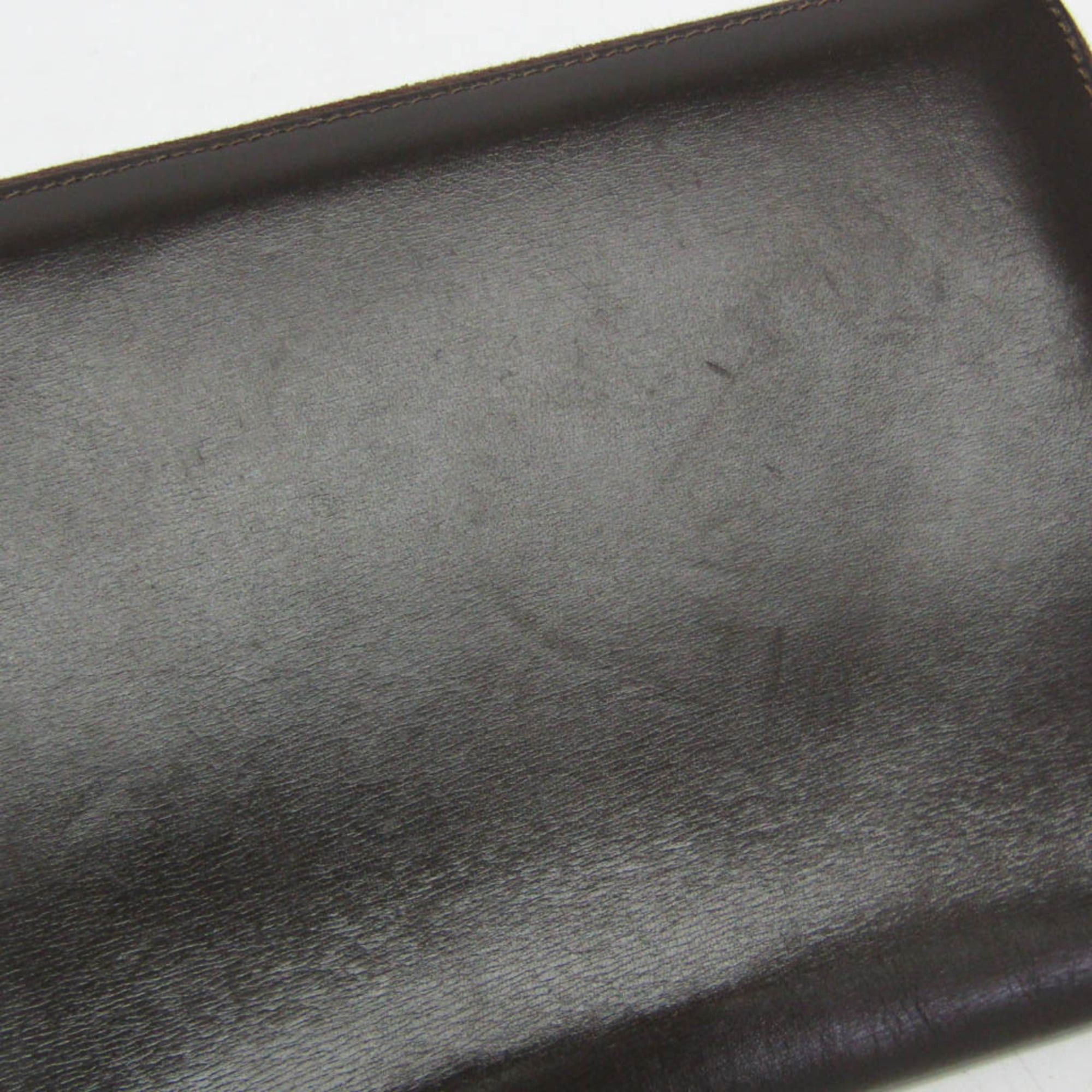 Hermes Hermes Charlie Travel Case Men,Women Box Calf Leather Long Wallet (bi-fold) Dark Brown Size ONE SIZE - 7 Thumbnail