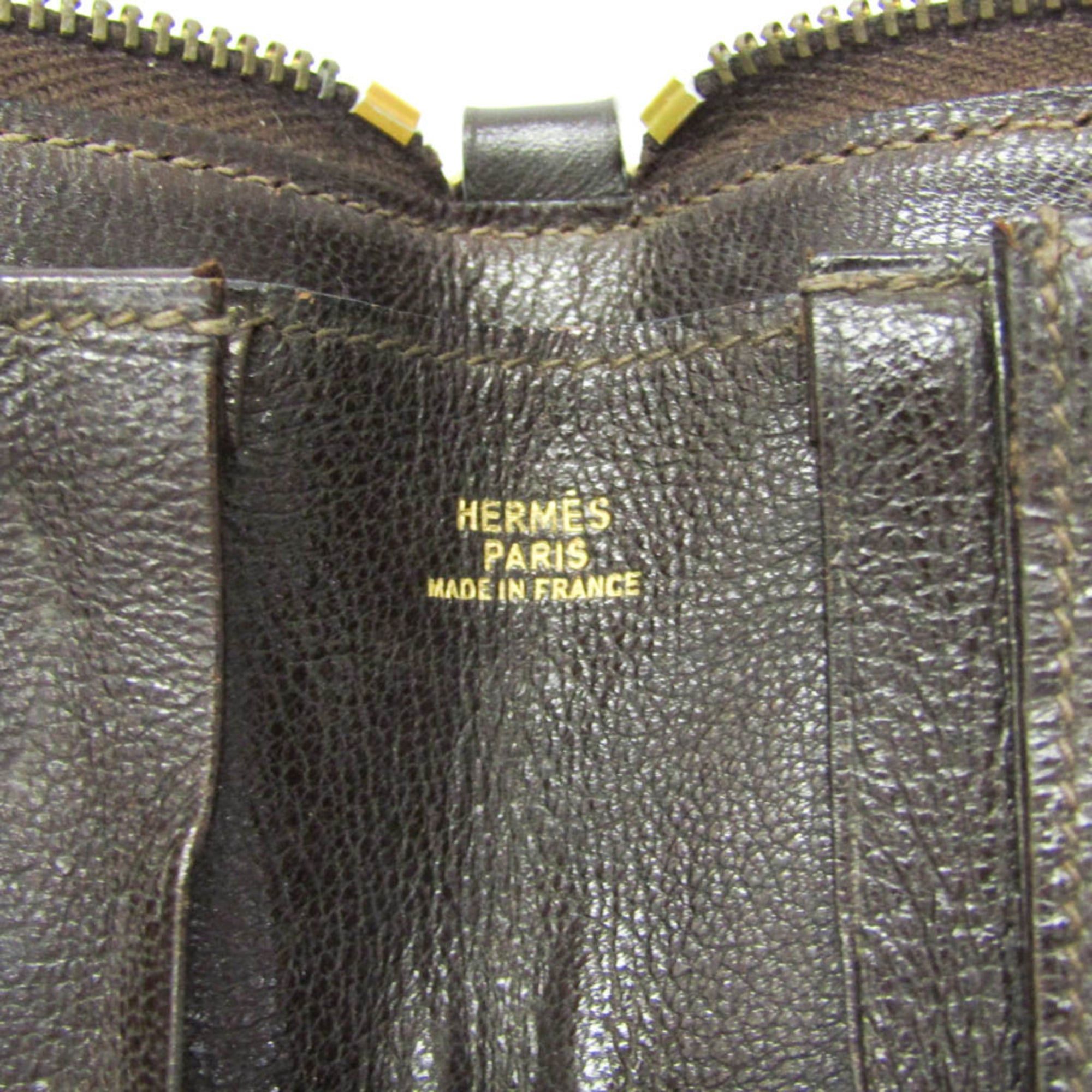 Hermes Hermes Charlie Travel Case Men,Women Box Calf Leather Long Wallet (bi-fold) Dark Brown Size ONE SIZE - 20 Thumbnail
