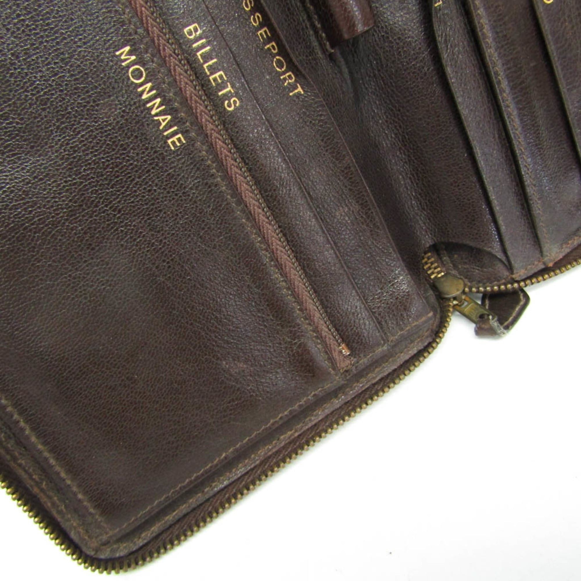Hermes Hermes Charlie Travel Case Men,Women Box Calf Leather Long Wallet (bi-fold) Dark Brown Size ONE SIZE - 13 Thumbnail