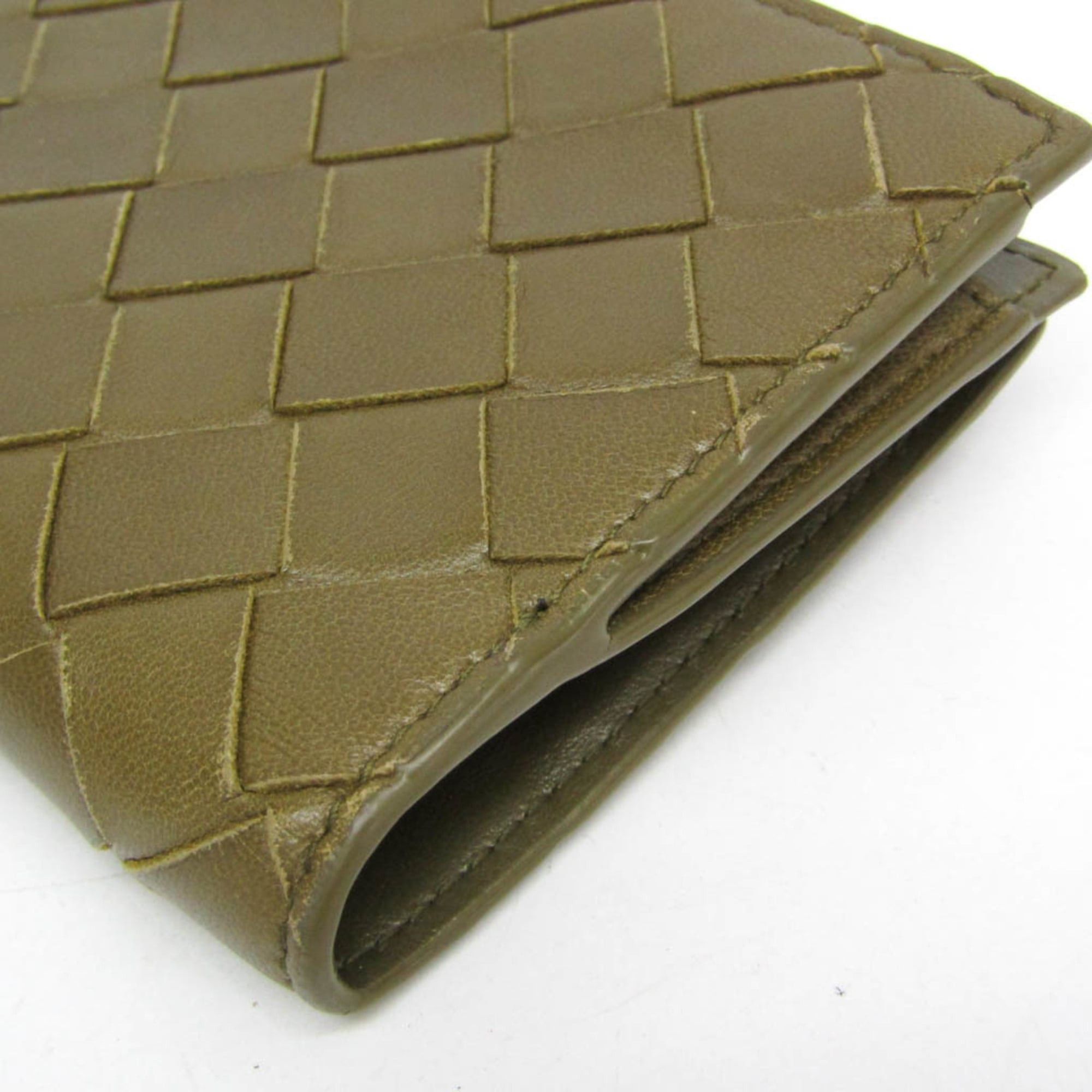 Bottega Veneta Bottega Veneta Intrecciato Men,Women Leather Wallet (bi-fold) Khaki Size ONE SIZE - 5 Thumbnail
