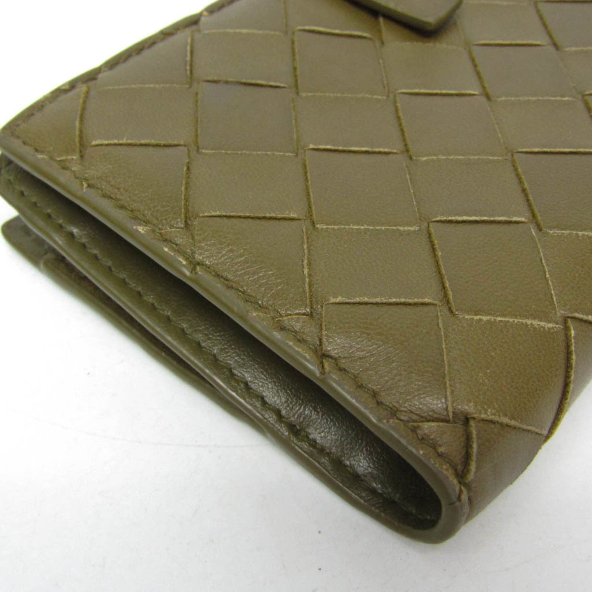 Bottega Veneta Bottega Veneta Intrecciato Men,Women Leather Wallet (bi-fold) Khaki Size ONE SIZE - 7 Thumbnail