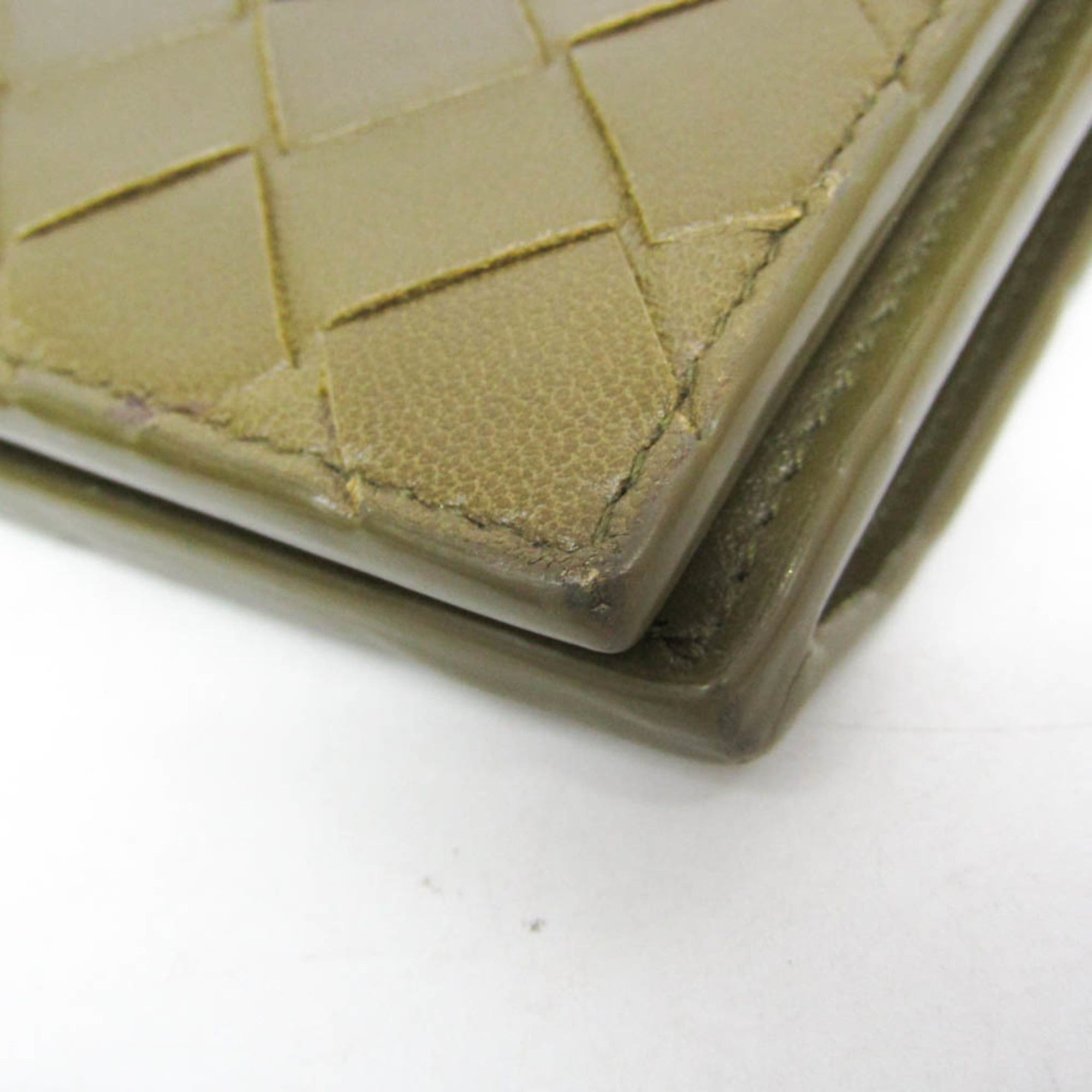 Bottega Veneta Bottega Veneta Intrecciato Men,Women Leather Wallet (bi-fold) Khaki Size ONE SIZE - 10 Thumbnail
