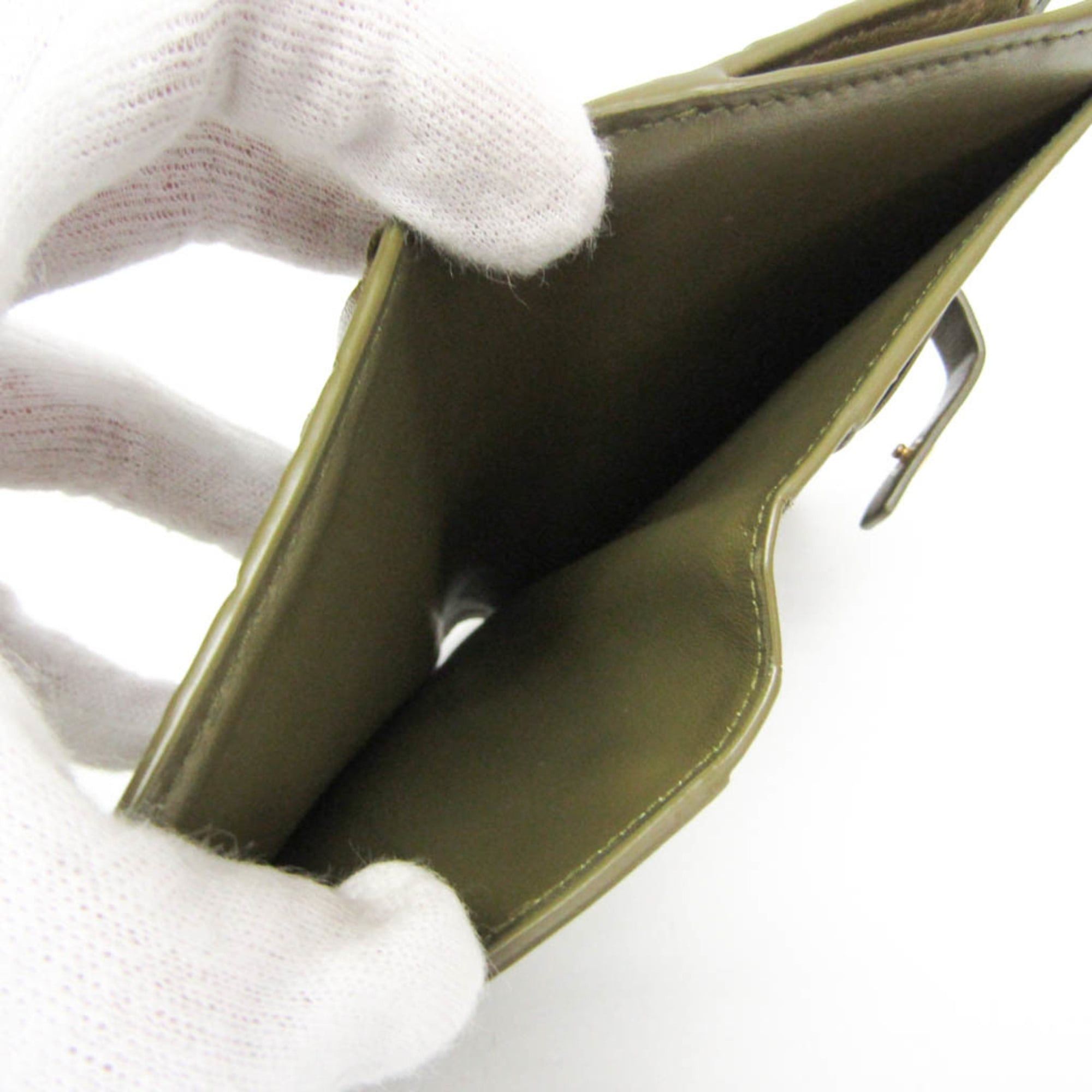 Bottega Veneta Bottega Veneta Intrecciato Men,Women Leather Wallet (bi-fold) Khaki Size ONE SIZE - 12 Thumbnail
