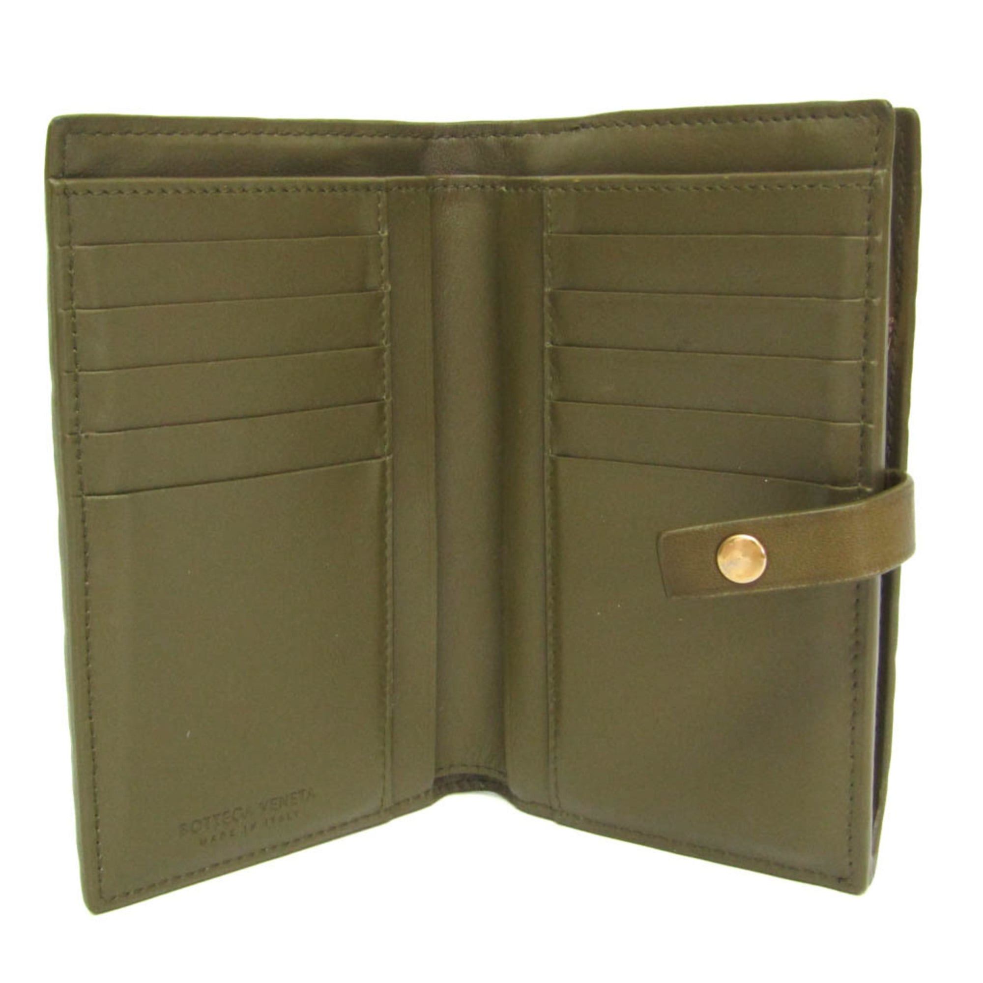 Bottega Veneta Bottega Veneta Intrecciato Men,Women Leather Wallet (bi-fold) Khaki Size ONE SIZE - 3 Thumbnail