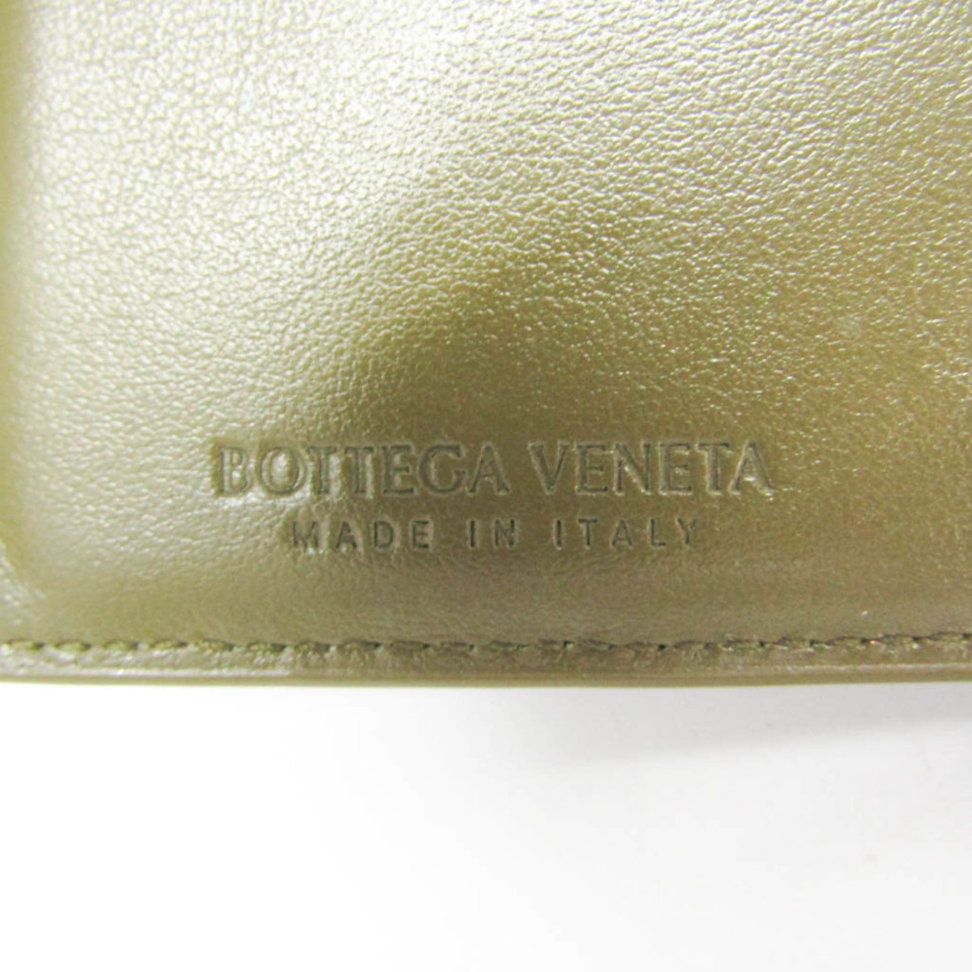 Bottega Veneta Bottega Veneta Intrecciato Men,Women Leather Wallet (bi-fold) Khaki Size ONE SIZE - 17 Thumbnail