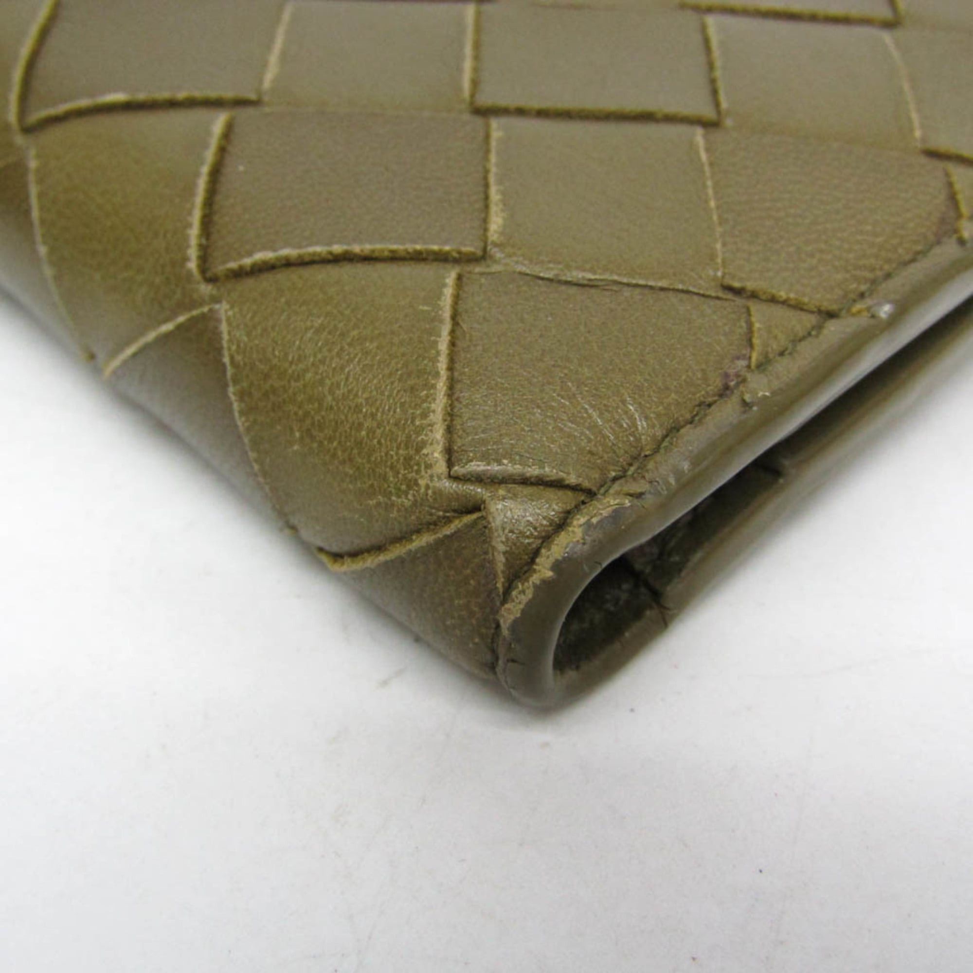 Bottega Veneta Bottega Veneta Intrecciato Men,Women Leather Wallet (bi-fold) Khaki Size ONE SIZE - 8 Thumbnail