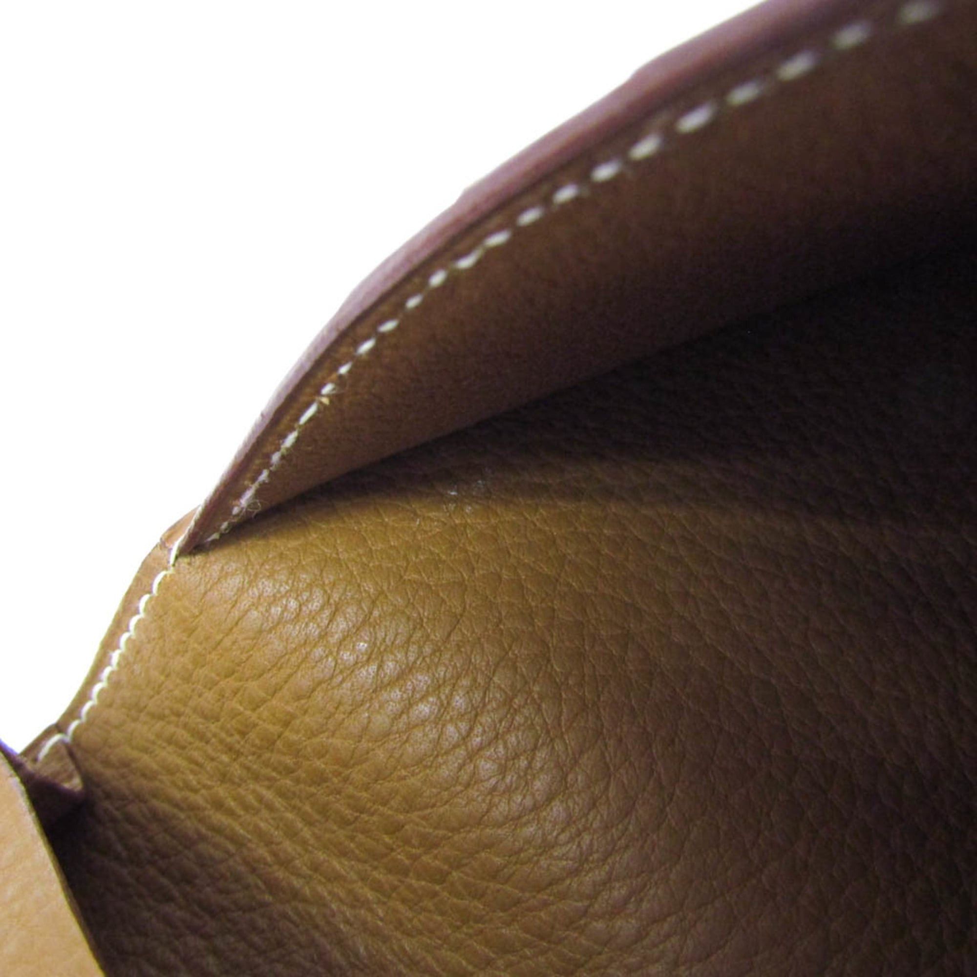 Hermes Hermes Men,Women Taurillon Clemence Leather Bill Wallet (bi-fold) Brown Size ONE SIZE - 8 Thumbnail