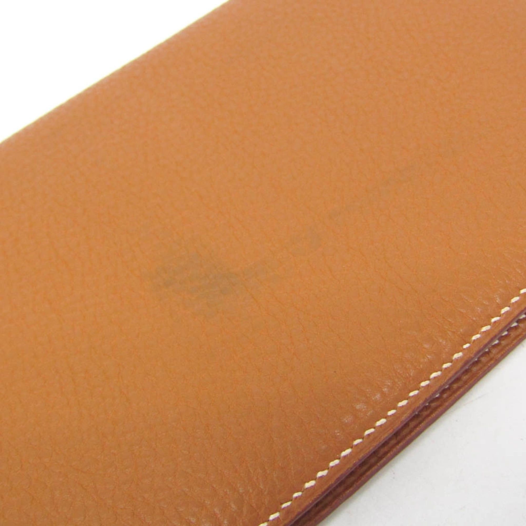 Hermes Hermes Men,Women Taurillon Clemence Leather Bill Wallet (bi-fold) Brown Size ONE SIZE - 7 Thumbnail