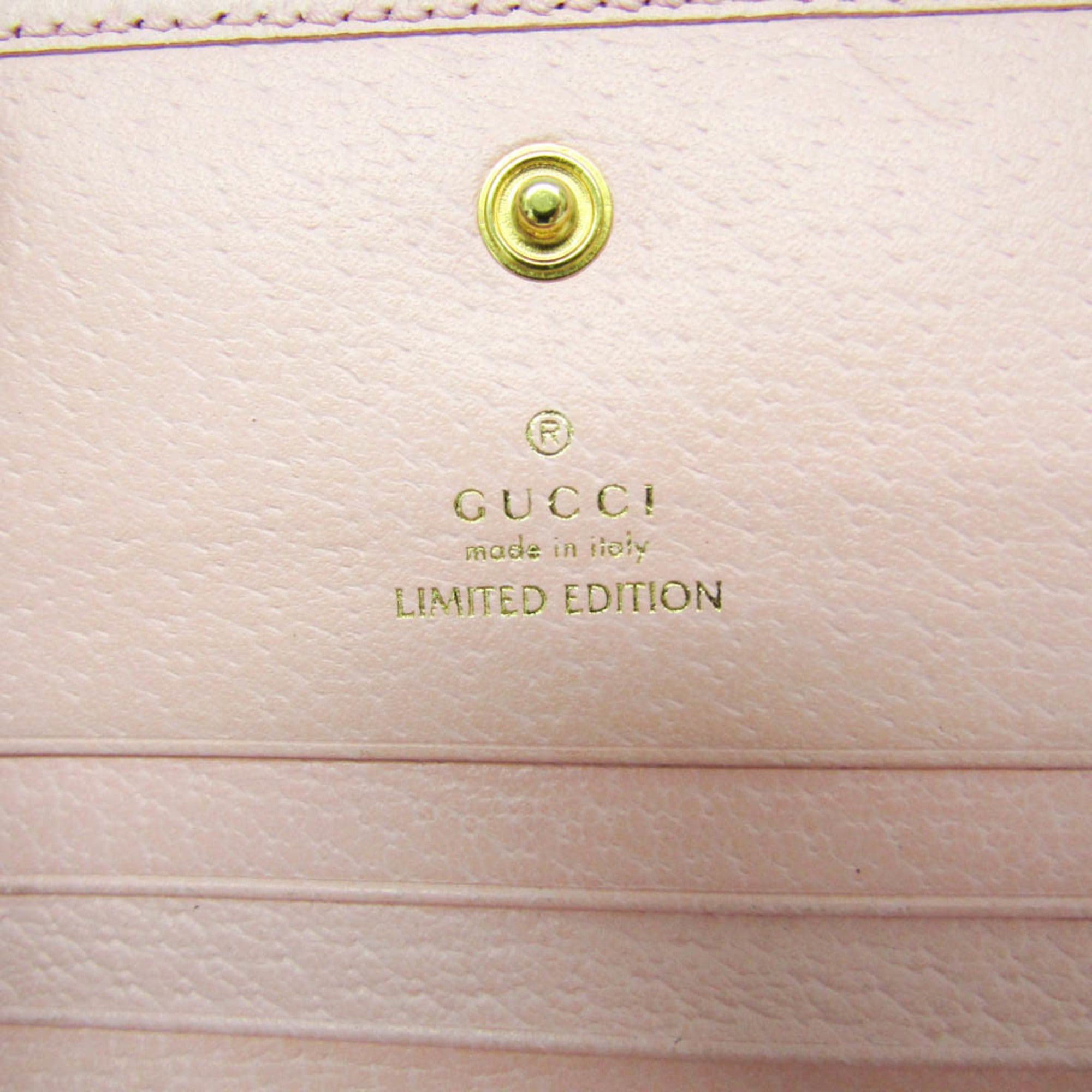 Gucci Gucci Paper Mini Wallet 391446 Women's Leather,Canvas Wallet (tri-fold) Pink Size ONE SIZE - 11 Thumbnail