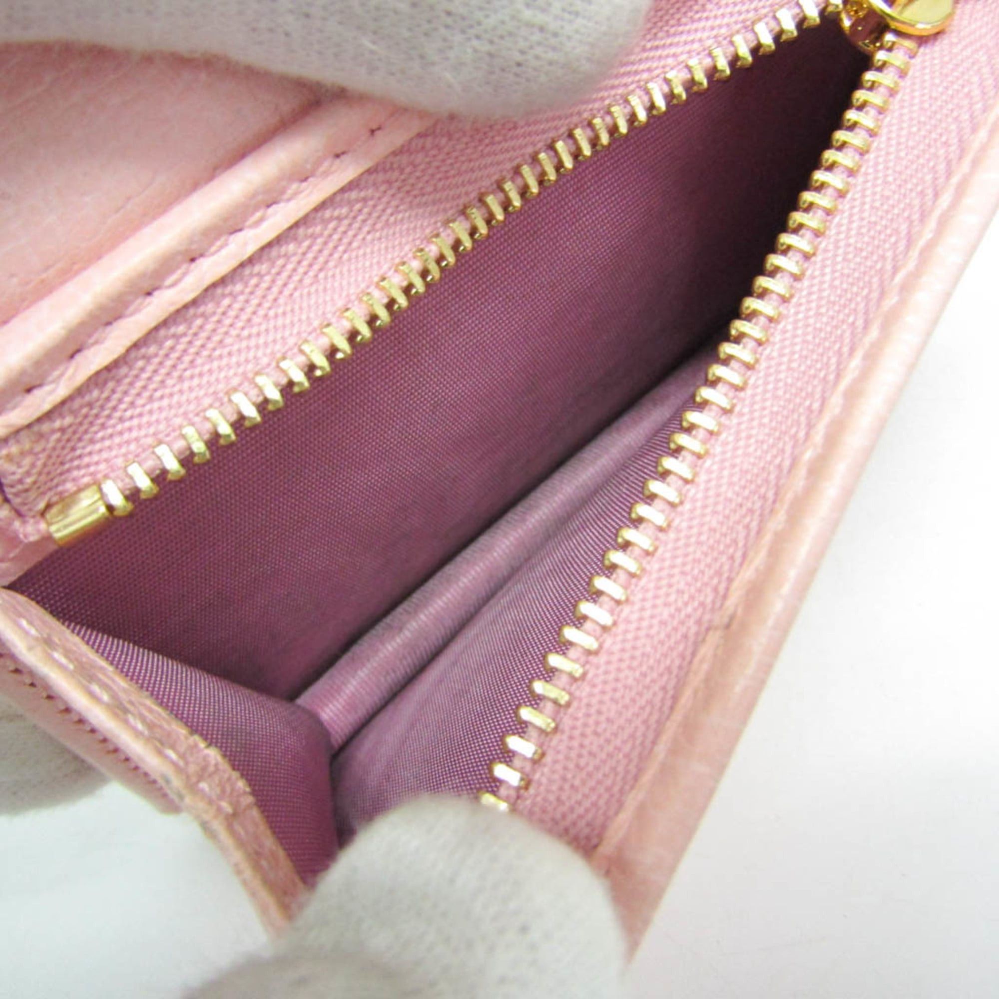 Gucci Gucci Paper Mini Wallet 391446 Women's Leather,Canvas Wallet (tri-fold) Pink Size ONE SIZE - 4 Thumbnail