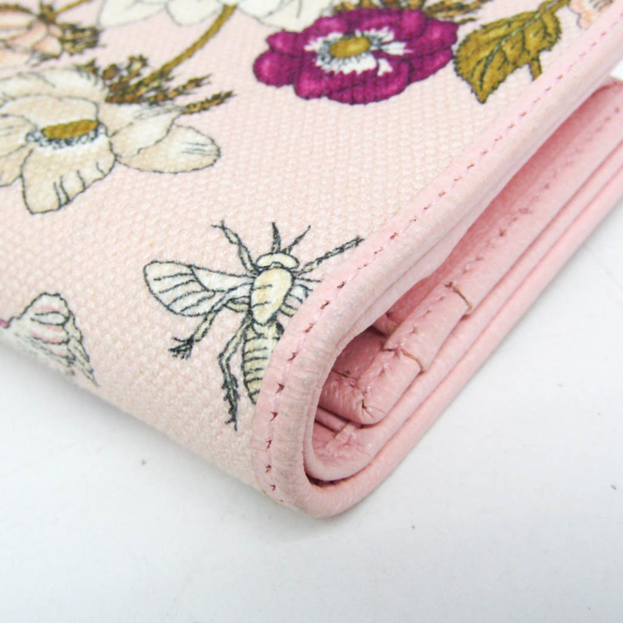 Gucci Gucci Paper Mini Wallet 391446 Women's Leather,Canvas Wallet (tri-fold) Pink Size ONE SIZE - 6 Thumbnail