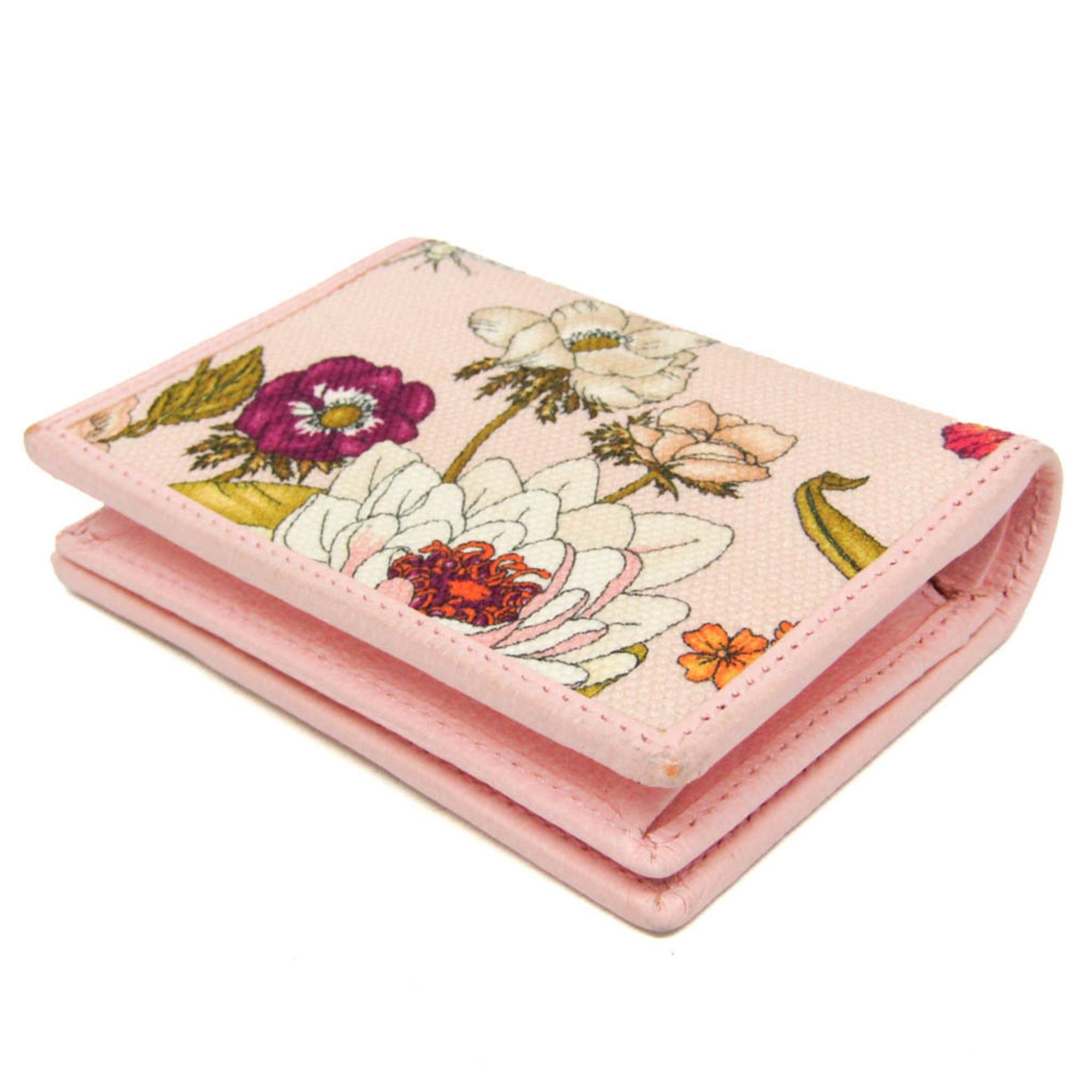 Gucci Gucci Paper Mini Wallet 391446 Women's Leather,Canvas Wallet (tri-fold) Pink Size ONE SIZE - 2 Thumbnail