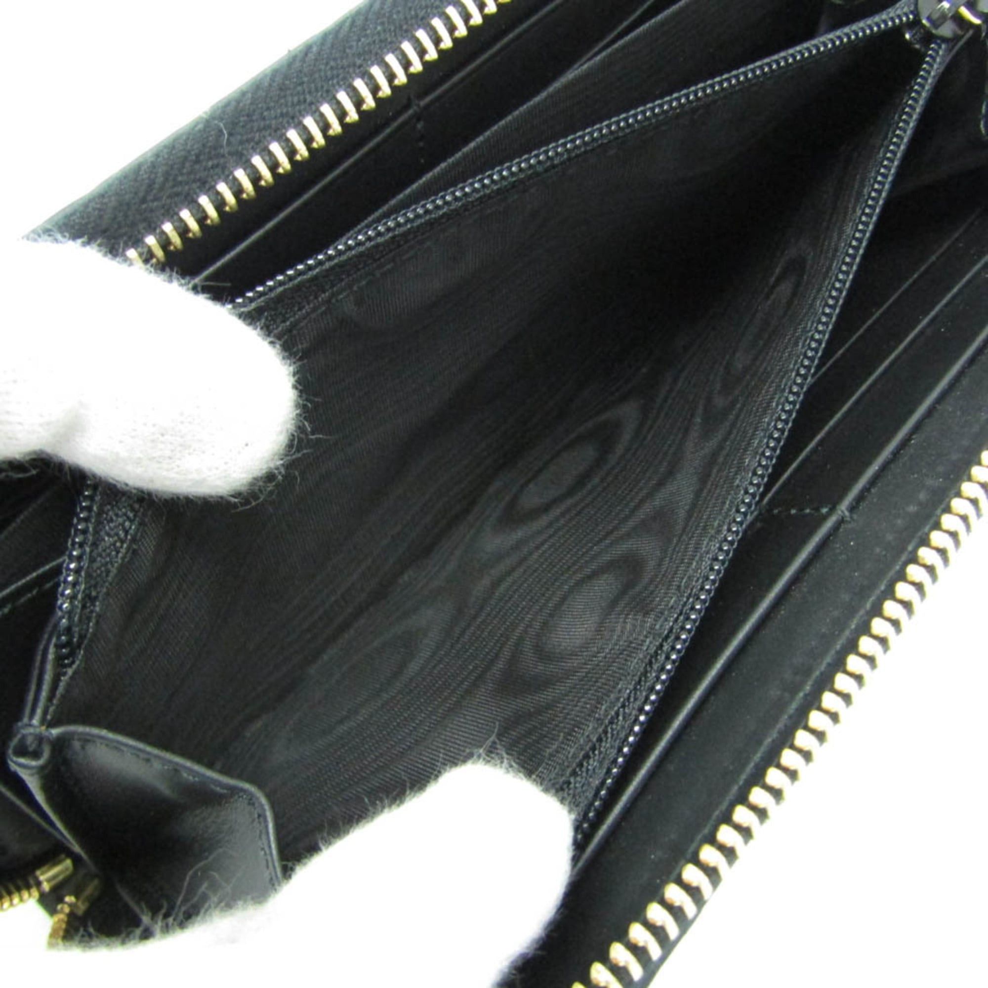 Gucci Gucci Guccissima Interlocking G Round Zipper Long Wallet 409342 Women's Leather Long Wallet (bi-fold) Black Size ONE SIZE - 5 Thumbnail