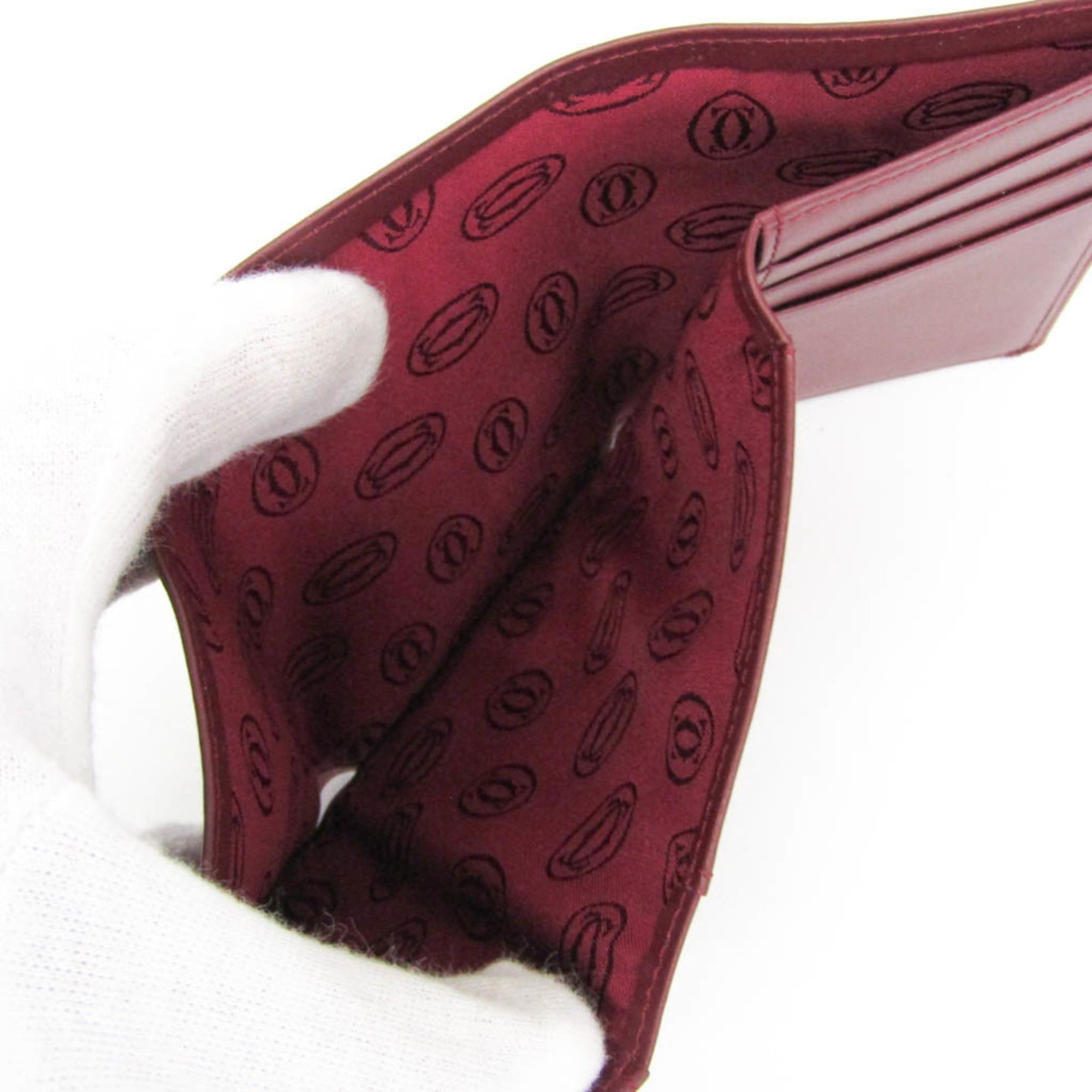 Cartier Cartier Must Men,Women Leather Bill Wallet (tri-fold) Wine Size ONE SIZE - 9 Thumbnail