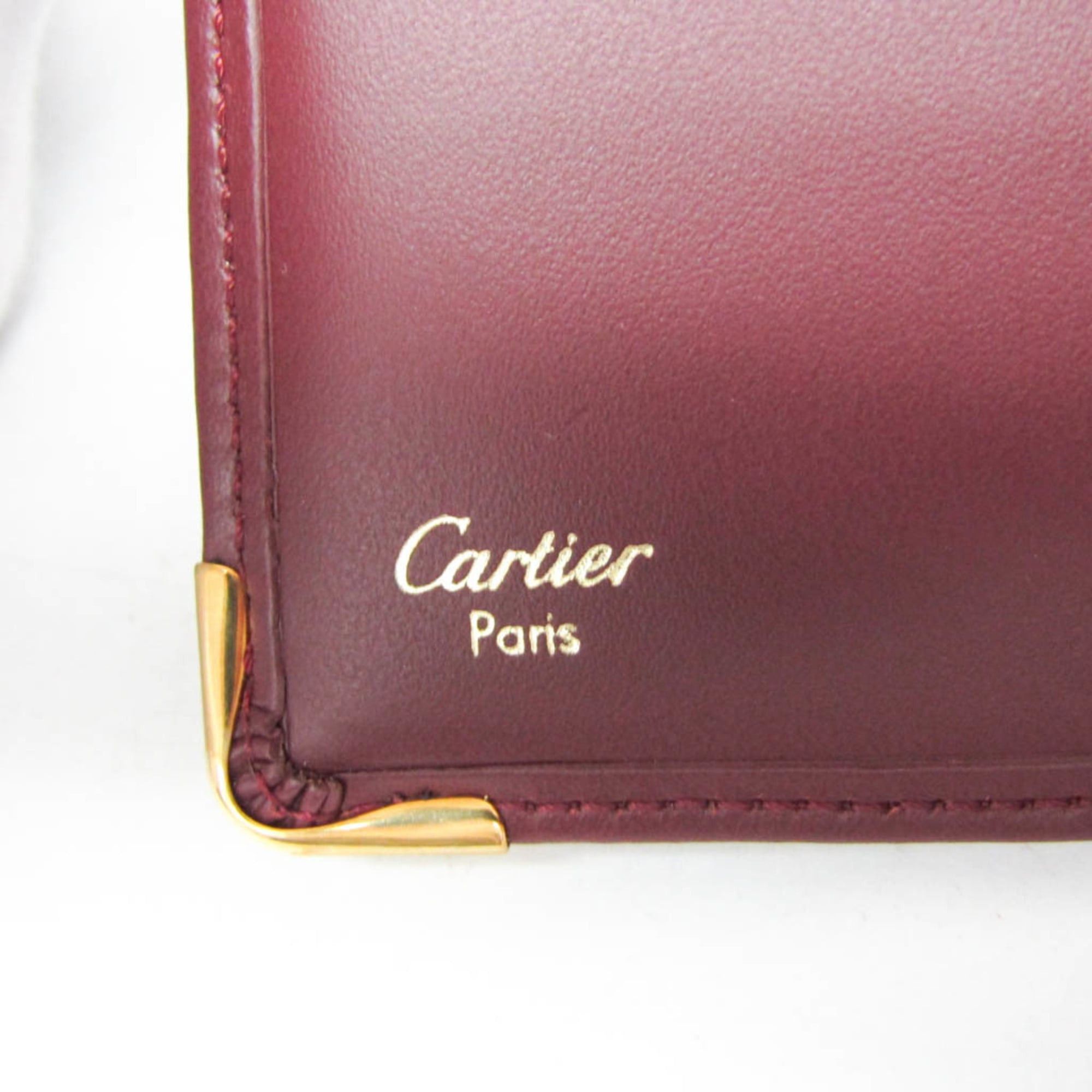 Cartier Cartier Must Men,Women Leather Bill Wallet (tri-fold) Wine Size ONE SIZE - 10 Thumbnail