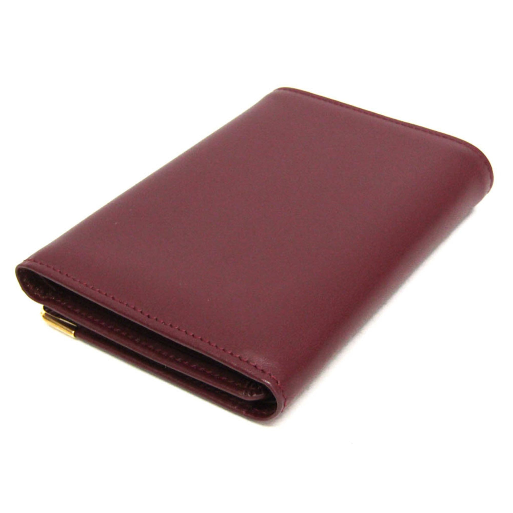 Cartier Cartier Must Men,Women Leather Bill Wallet (tri-fold) Wine Size ONE SIZE - 2 Thumbnail
