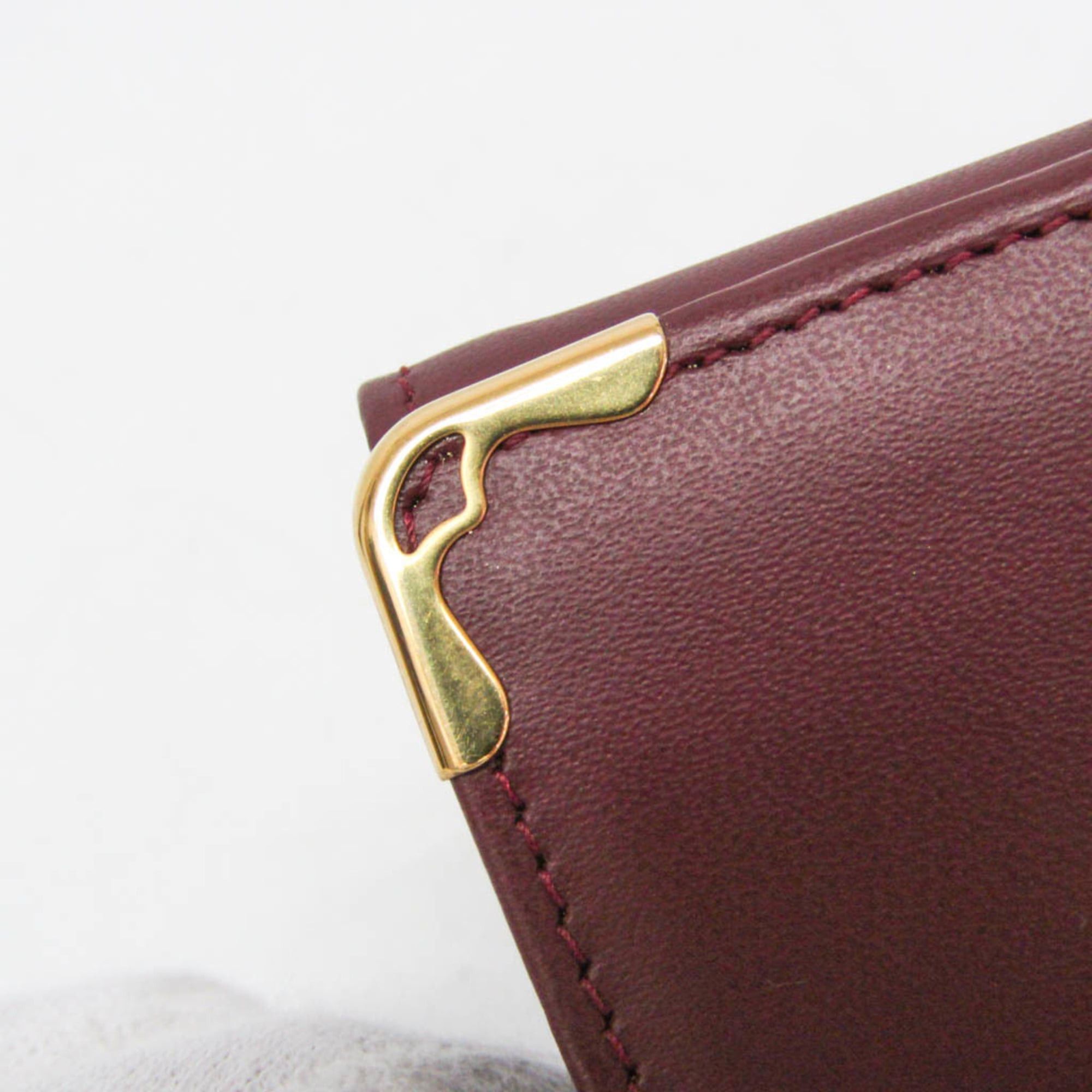 Cartier Cartier Must Men,Women Leather Bill Wallet (tri-fold) Wine Size ONE SIZE - 7 Thumbnail