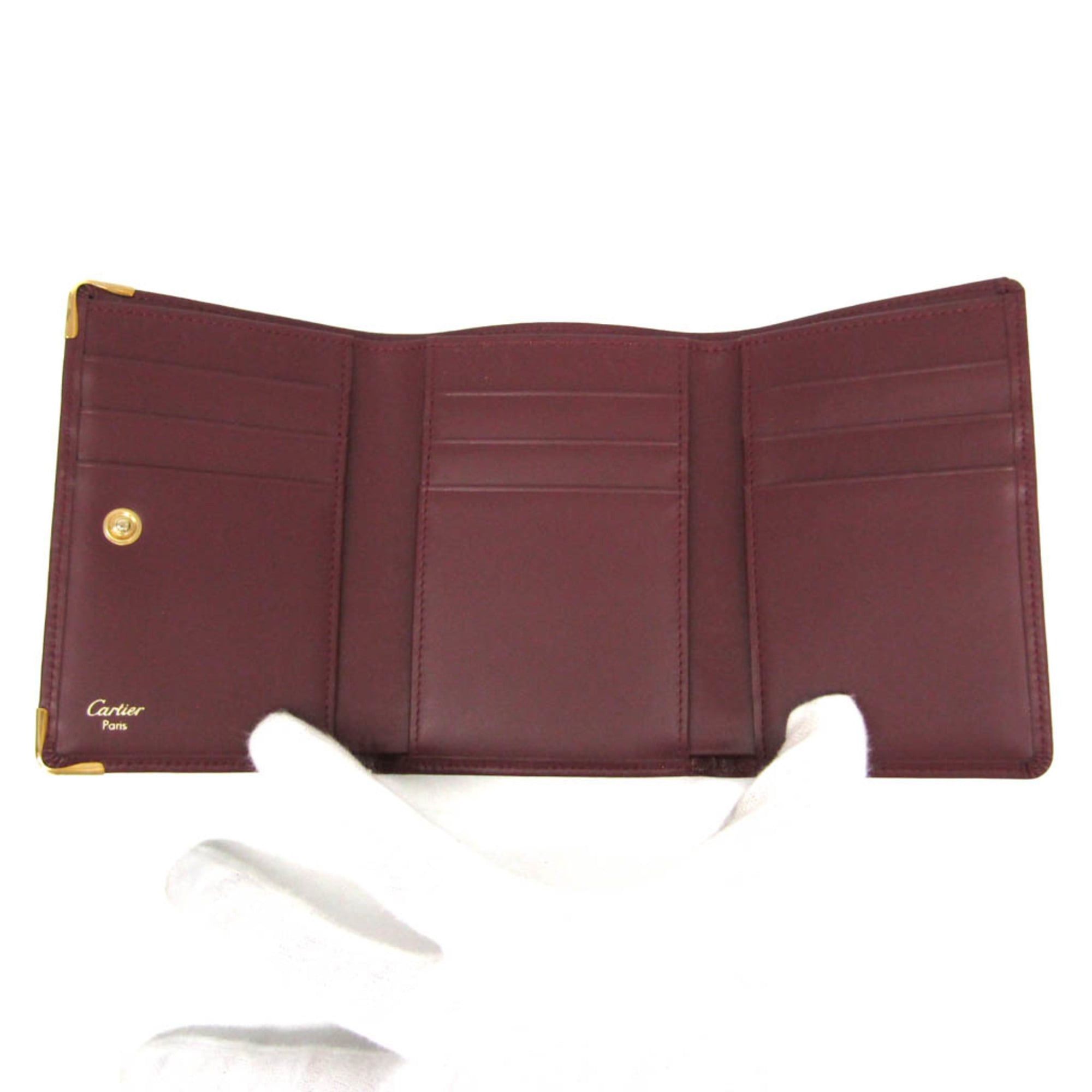Cartier Cartier Must Men,Women Leather Bill Wallet (tri-fold) Wine Size ONE SIZE - 3 Thumbnail