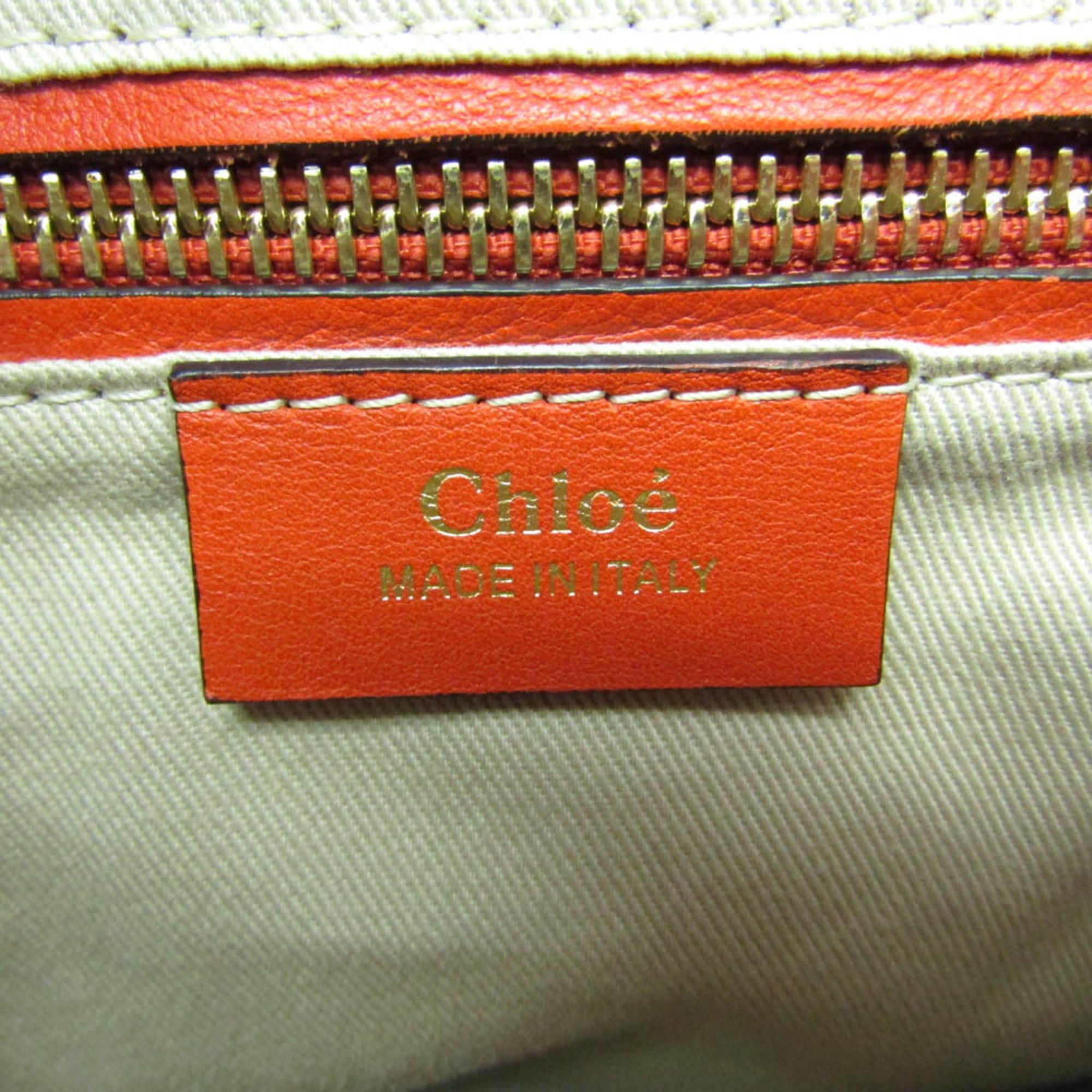 Chloe Chloé Faye Women's Leather,Suede Backpack Orange Size ONE SIZE - 13 Thumbnail