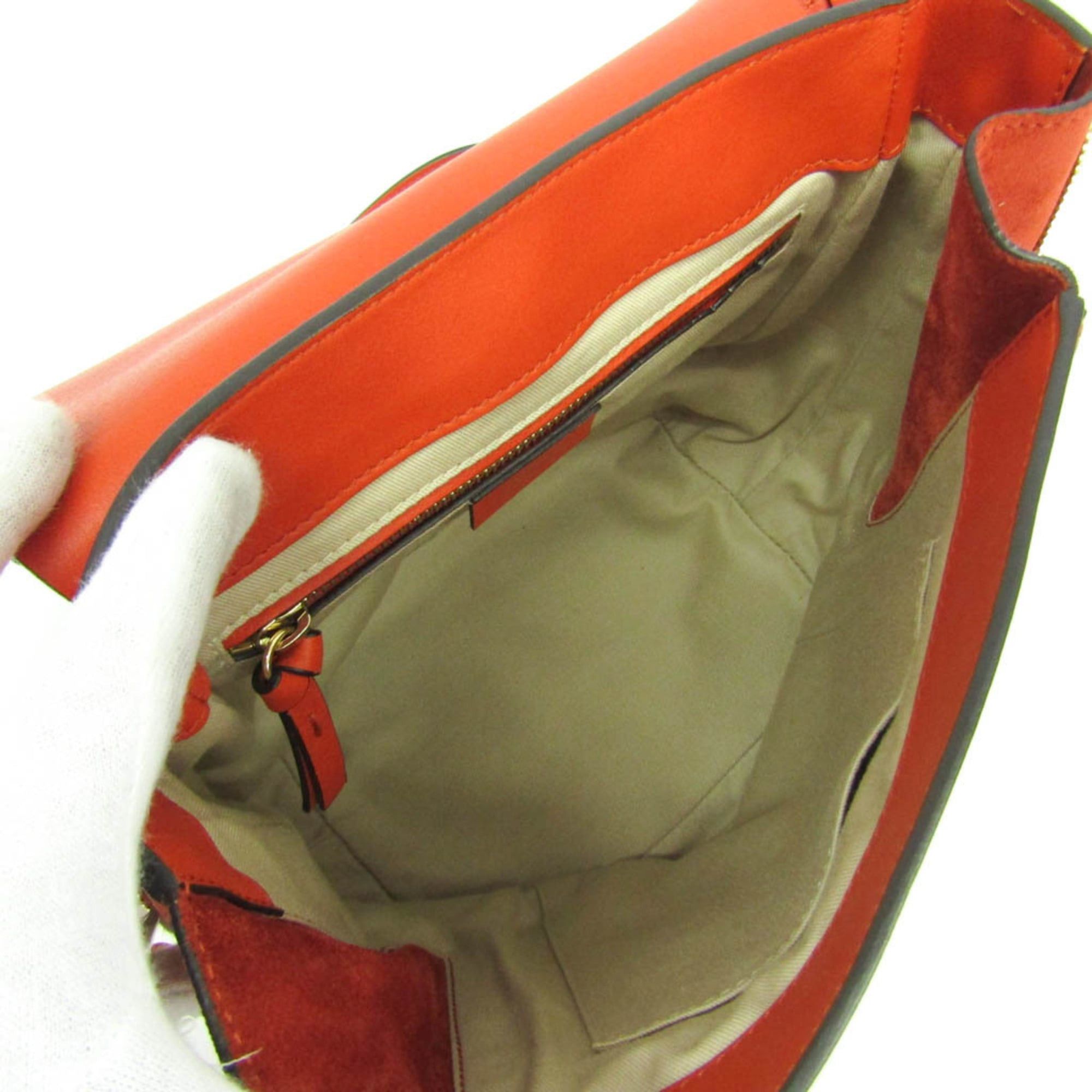 Chloe Chloé Faye Women's Leather,Suede Backpack Orange Size ONE SIZE - 3 Thumbnail