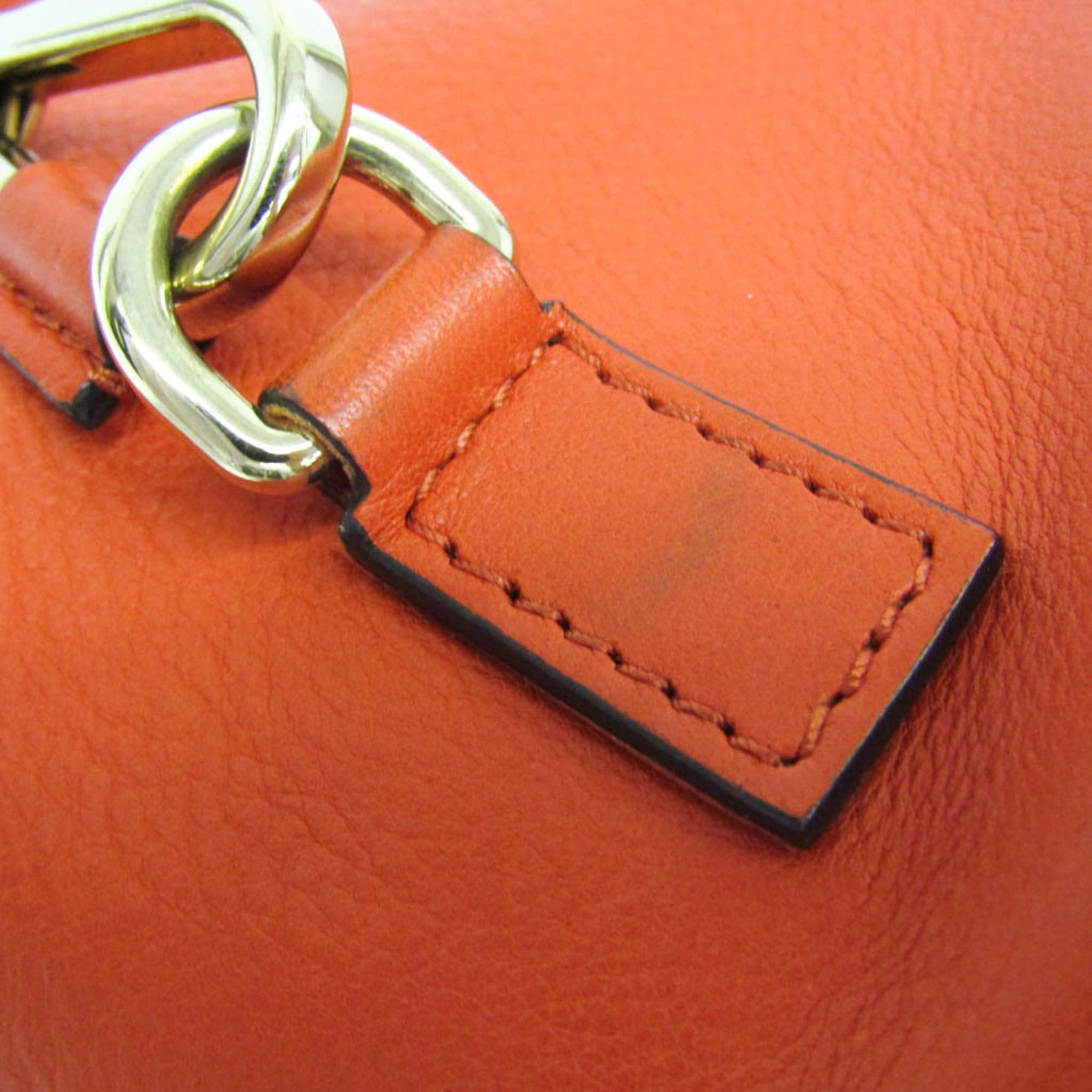 Chloe Chloé Faye Women's Leather,Suede Backpack Orange Size ONE SIZE - 8 Thumbnail