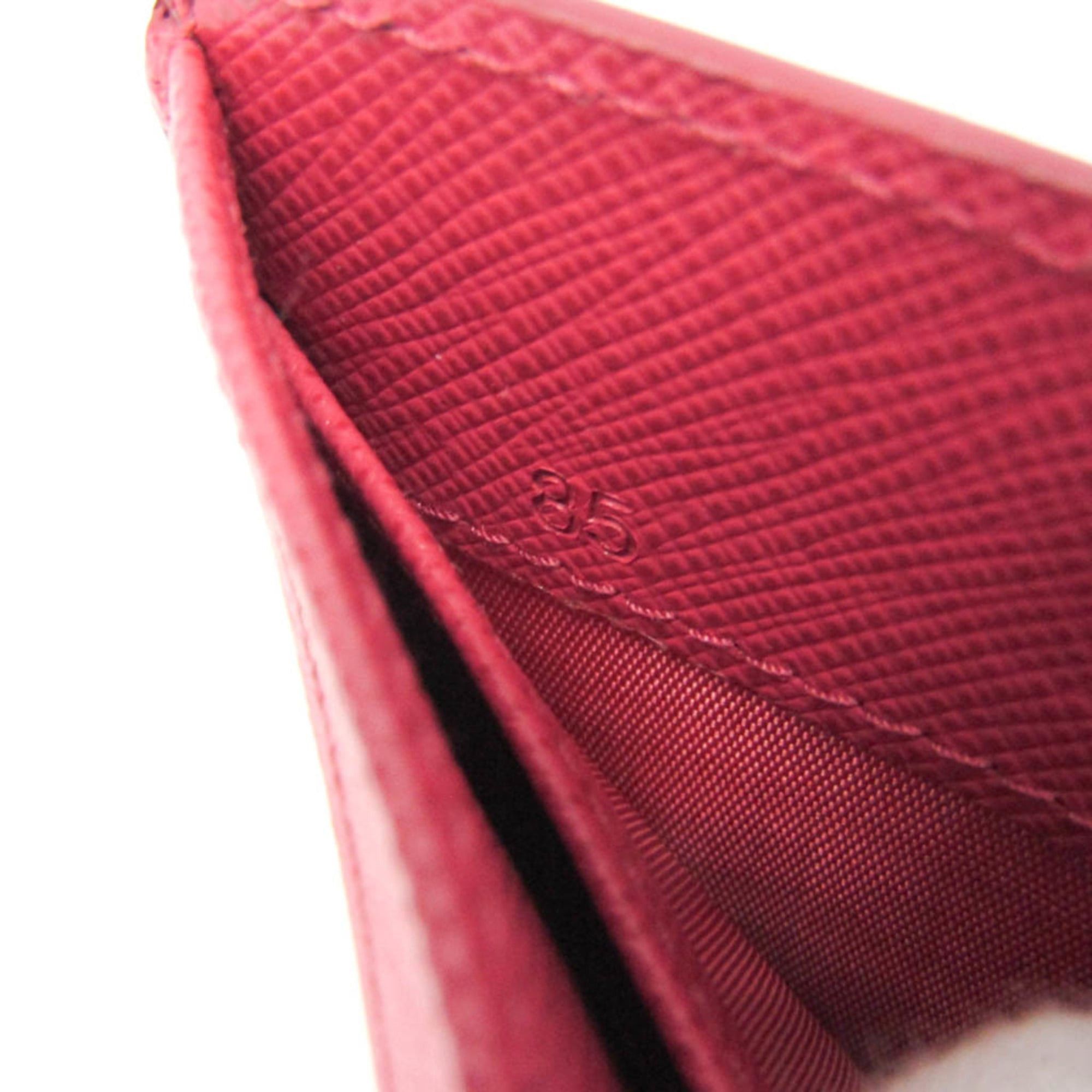 Prada Prada Saffiano SAFFIANO METAL 1MH021 Women's Leather Wallet (tri-fold) Pink Size ONE SIZE - 12 Thumbnail
