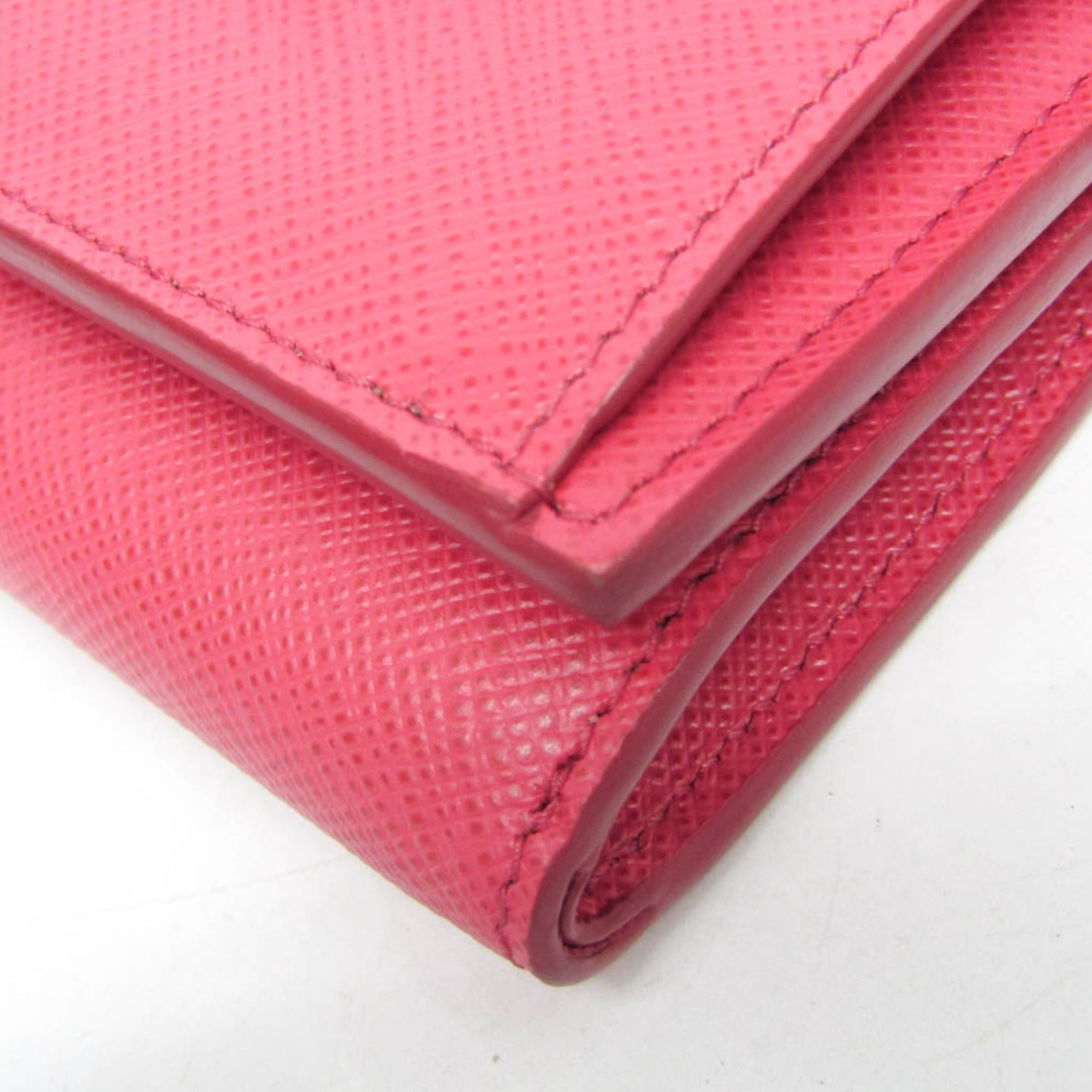 Prada Prada Saffiano SAFFIANO METAL 1MH021 Women's Leather Wallet (tri-fold) Pink Size ONE SIZE - 6 Thumbnail
