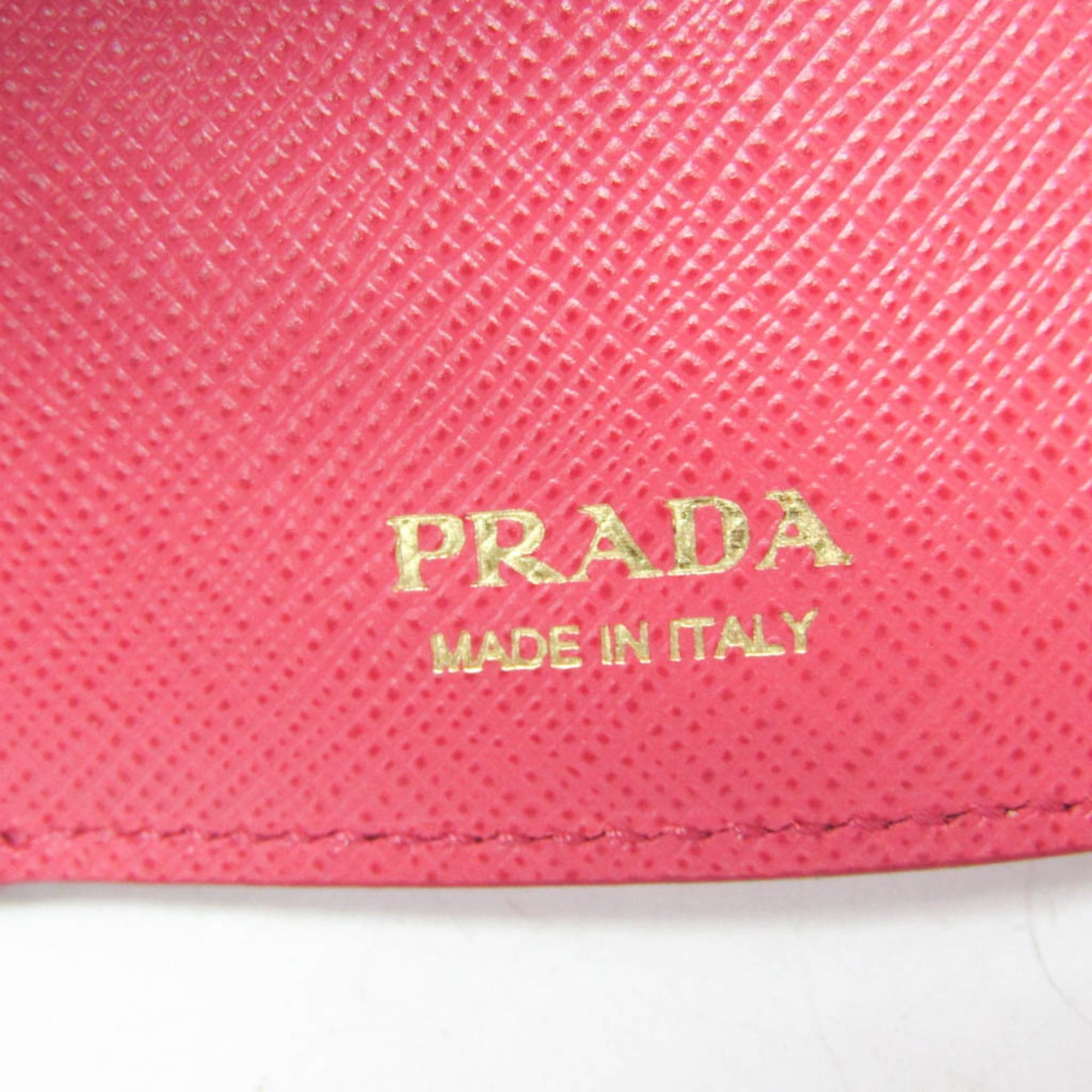Prada Prada Saffiano SAFFIANO METAL 1MH021 Women's Leather Wallet (tri-fold) Pink Size ONE SIZE - 11 Thumbnail
