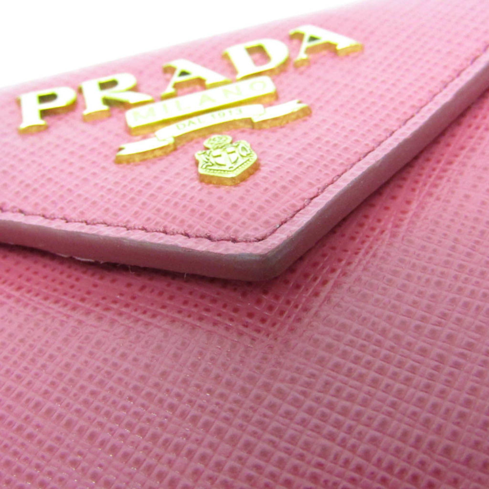 Prada Prada Saffiano SAFFIANO METAL 1MH021 Women's Leather Wallet (tri-fold) Pink Size ONE SIZE - 9 Thumbnail