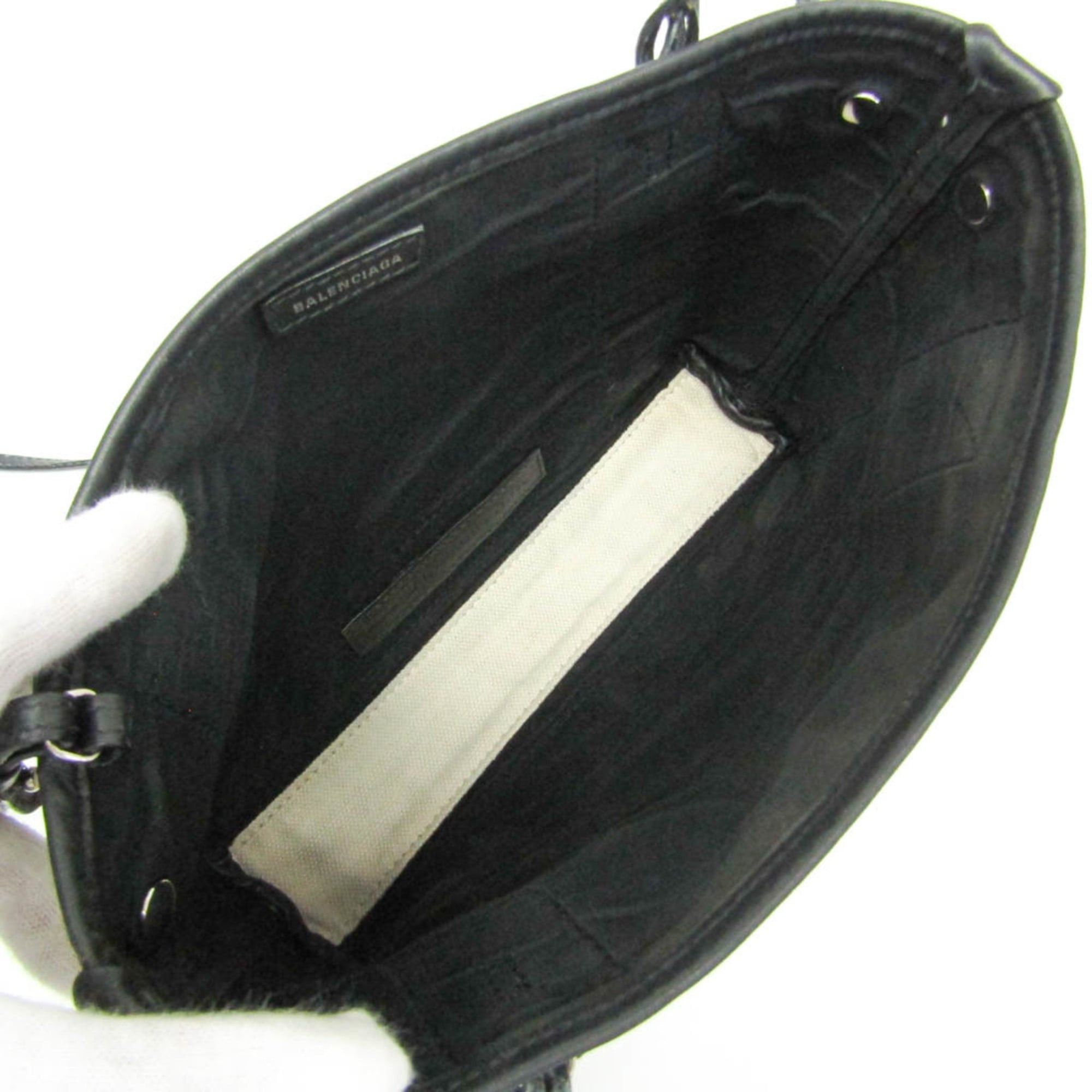 Balenciaga Balenciaga Navy Cabas XS 390346 Women's Canvas,Leather Handbag,Shoulder Bag Black,Cream Size ONE SIZE - 3 Thumbnail