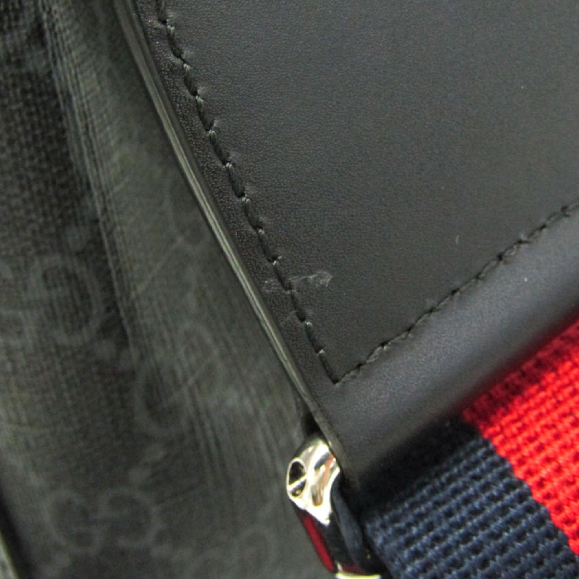 Gucci Gucci 696010 Men,Women GG Supreme,Leather Handbag,Shoulder Bag Black Size ONE SIZE - 8 Thumbnail