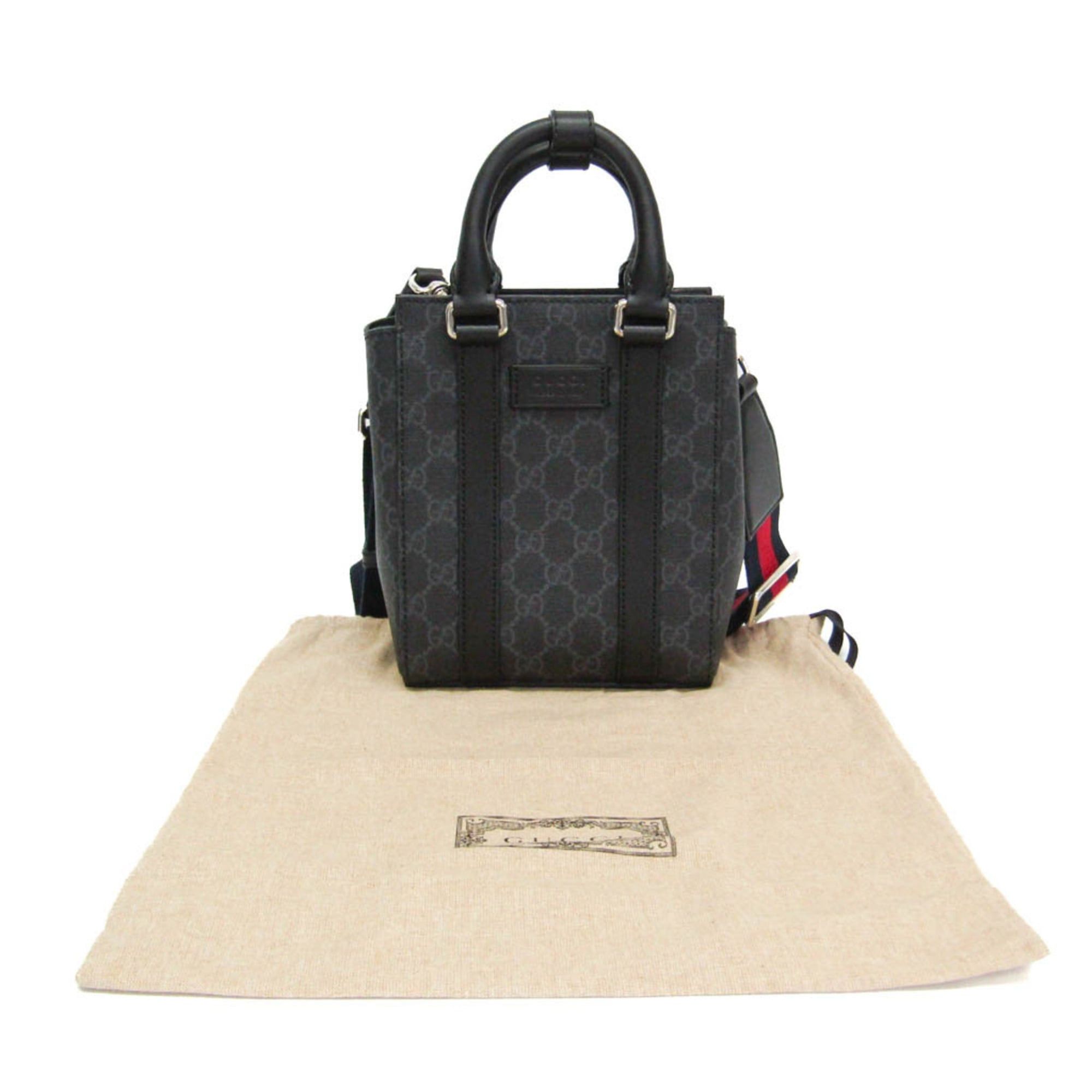 Gucci Gucci 696010 Men,Women GG Supreme,Leather Handbag,Shoulder Bag Black Size ONE SIZE - 2 Thumbnail