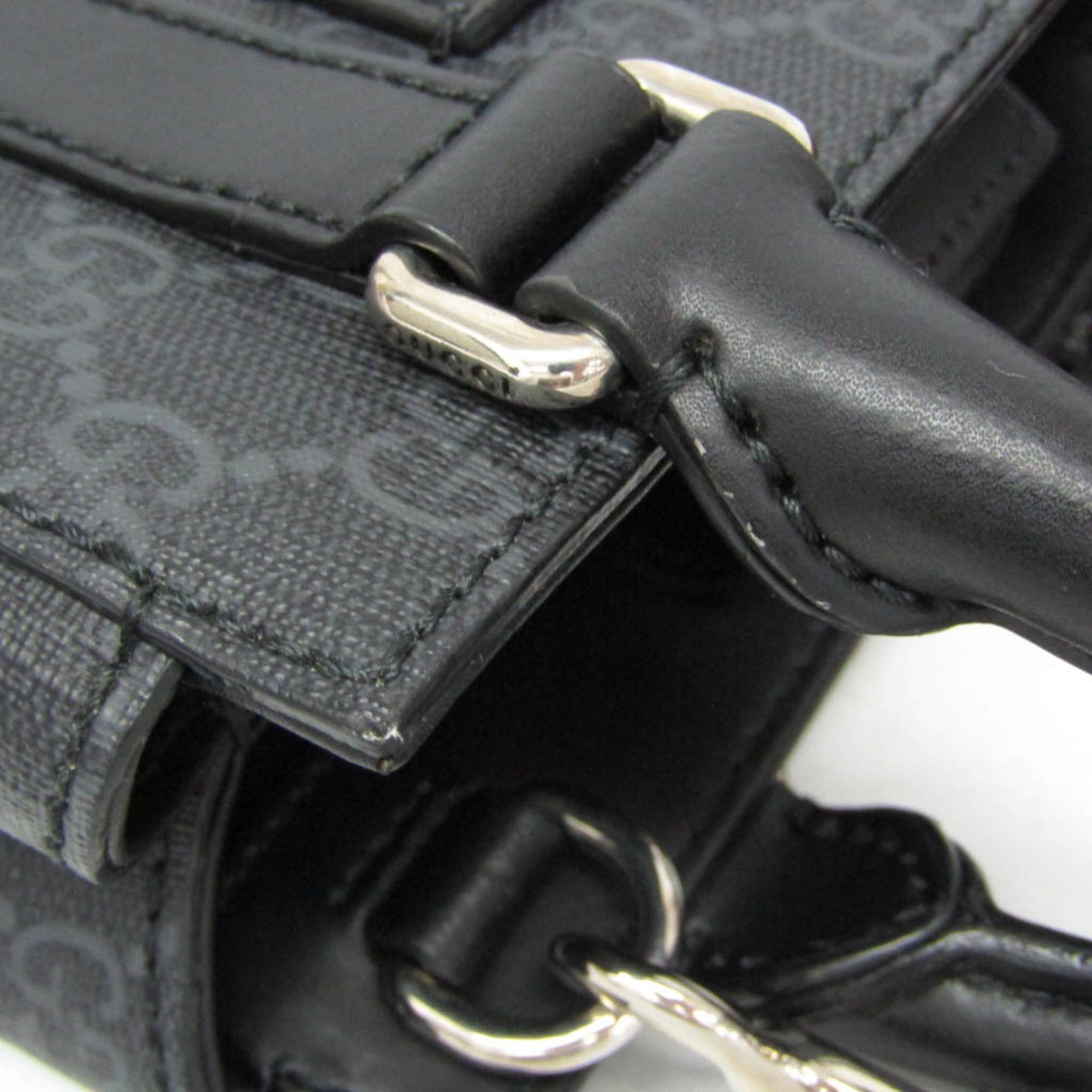 Gucci Gucci 696010 Men,Women GG Supreme,Leather Handbag,Shoulder Bag Black Size ONE SIZE - 6 Thumbnail