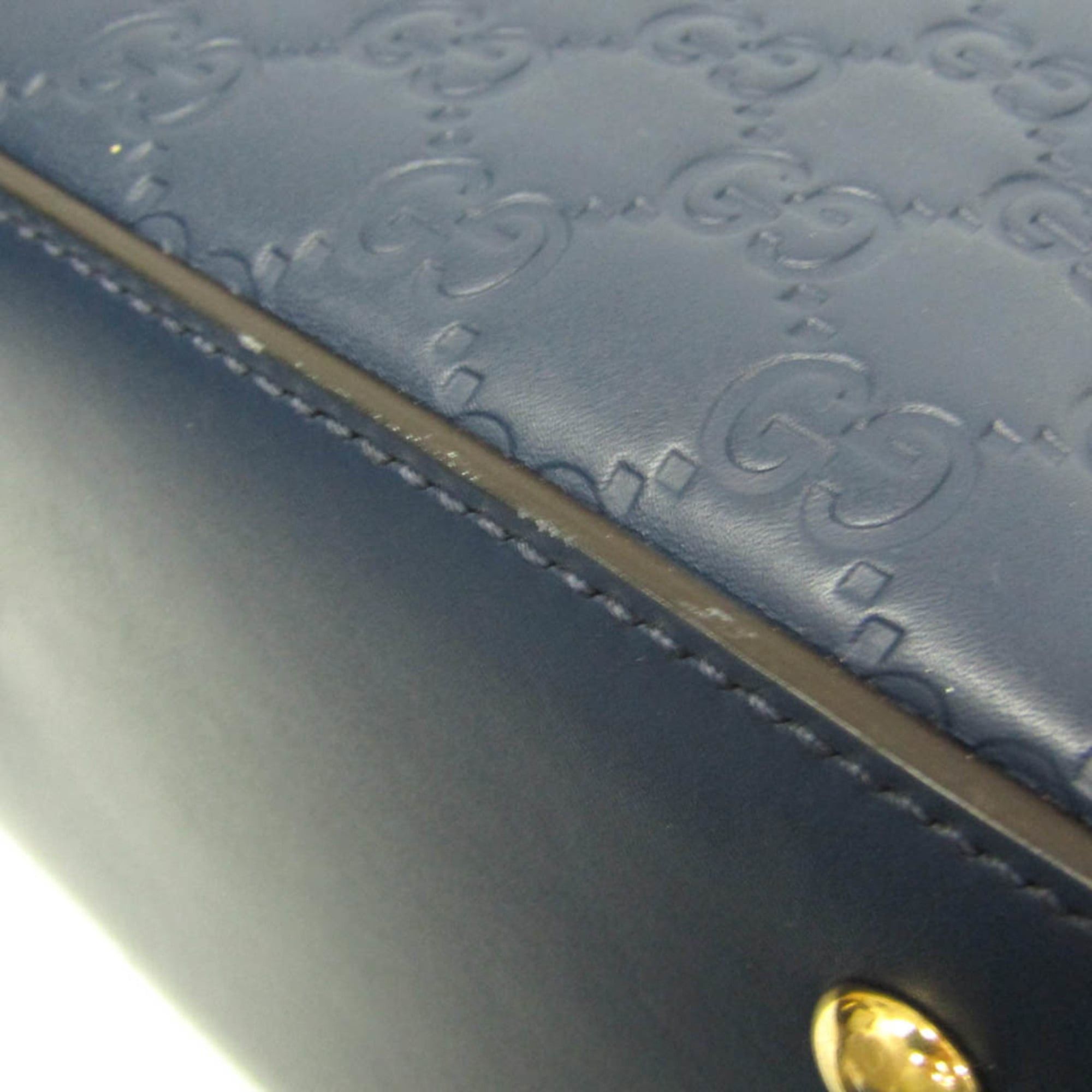 Gucci Gucci Guccissima 428226 Women's Leather Handbag,Shoulder Bag Blue Size ONE SIZE - 7 Thumbnail