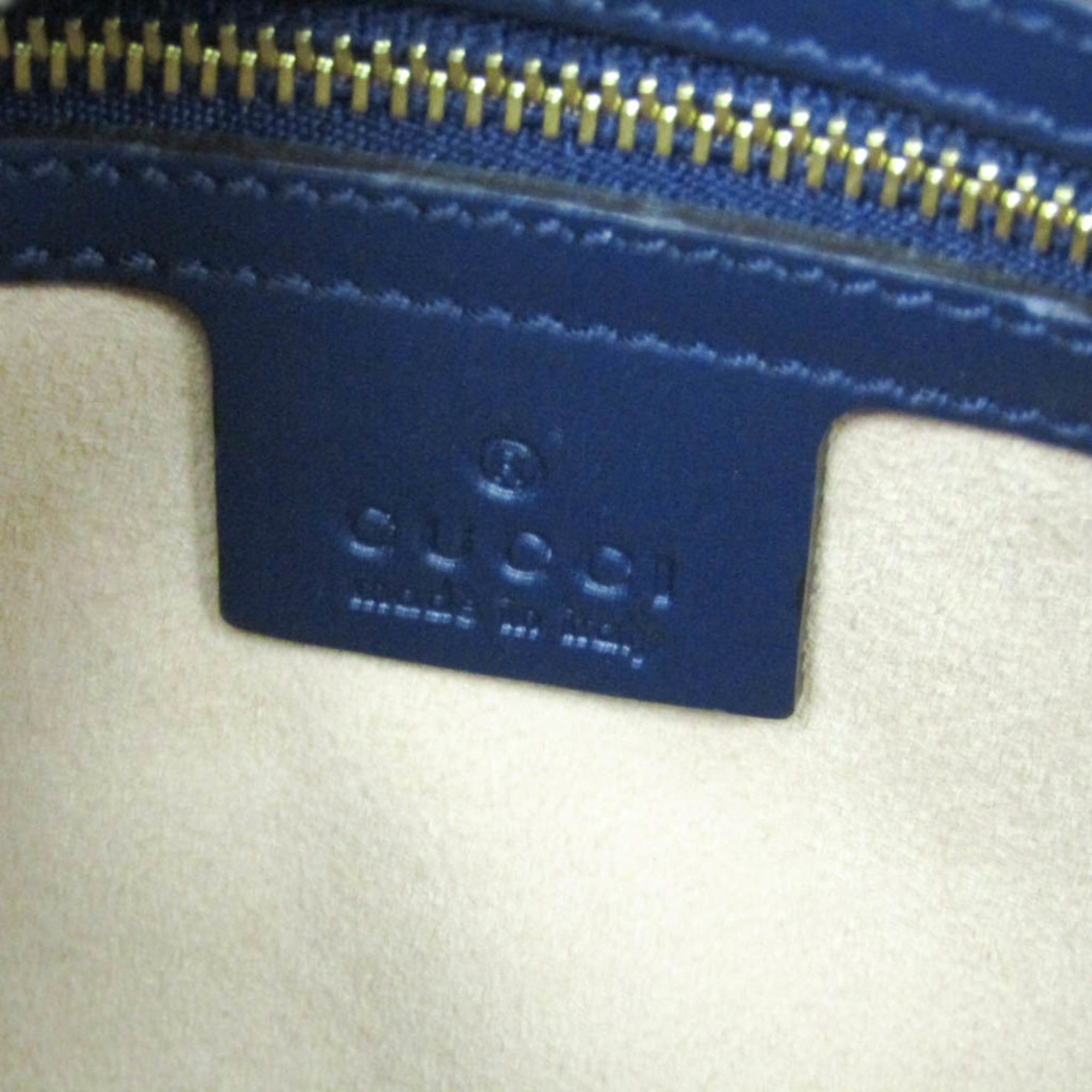 Gucci Gucci Guccissima 428226 Women's Leather Handbag,Shoulder Bag Blue Size ONE SIZE - 17 Thumbnail