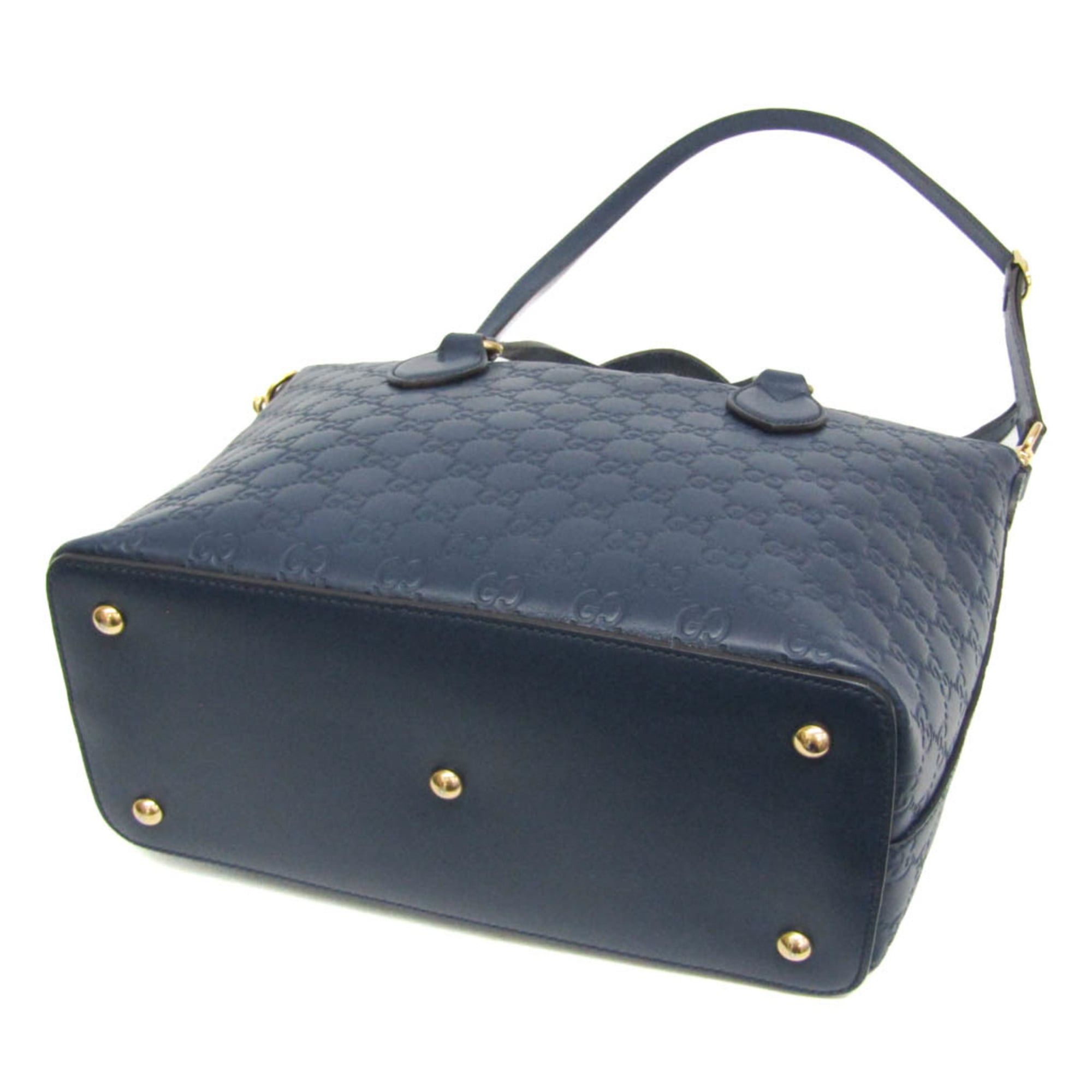 Gucci Gucci Guccissima 428226 Women's Leather Handbag,Shoulder Bag Blue Size ONE SIZE - 2 Thumbnail
